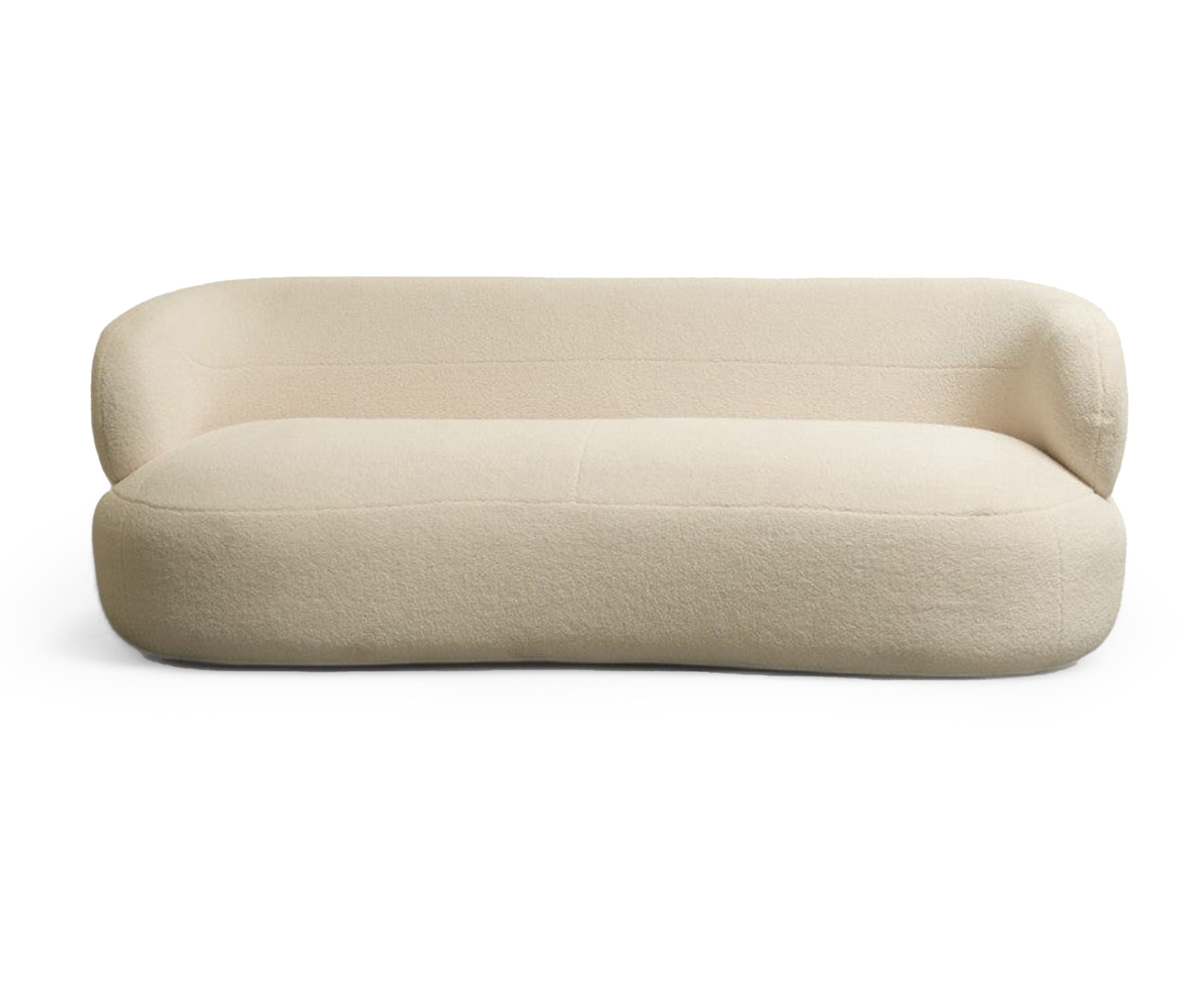 Crescent Curve Bouclé 3 Seater Sofa - IVORY
