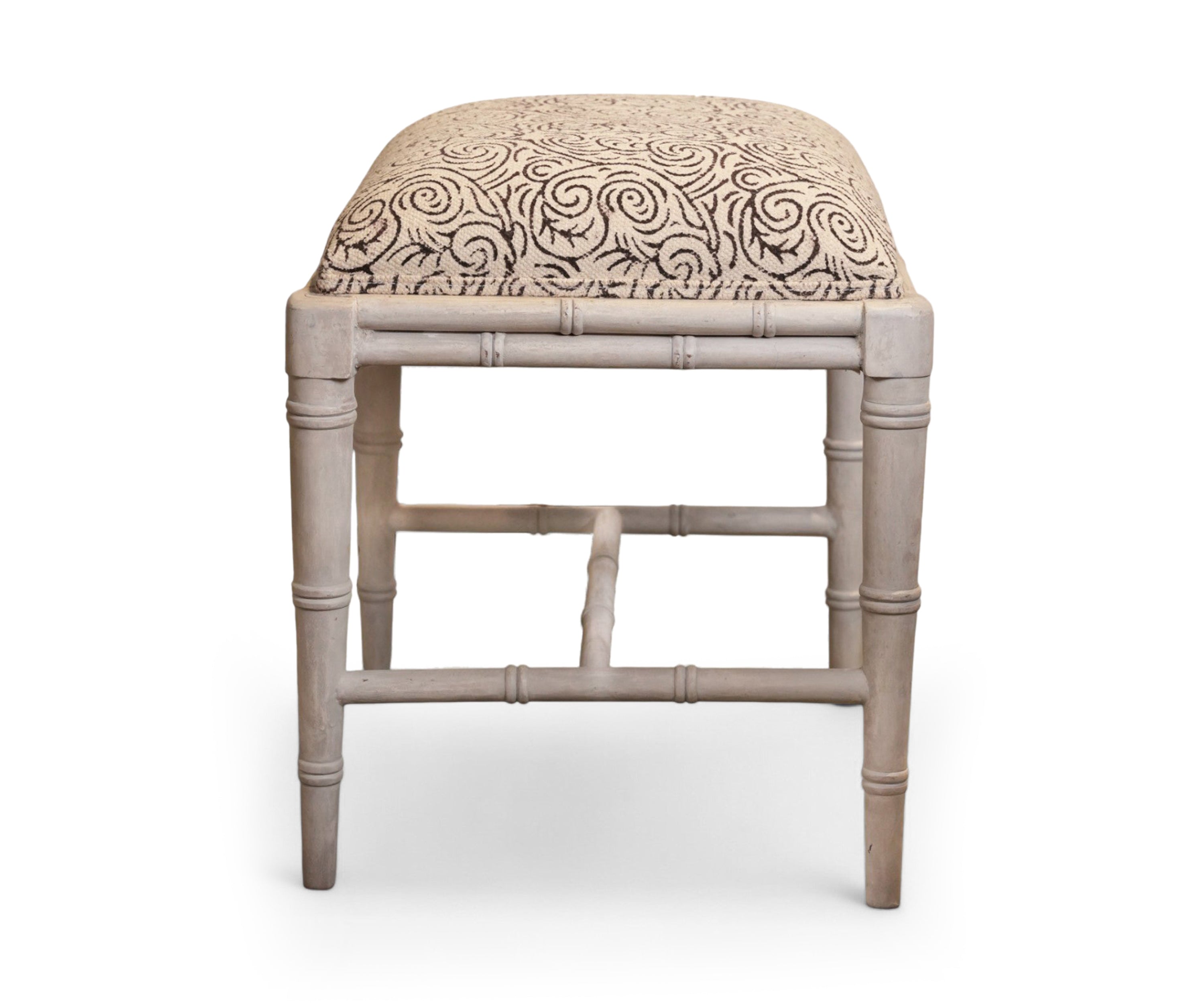 Printed Durrie Bamboo Stool