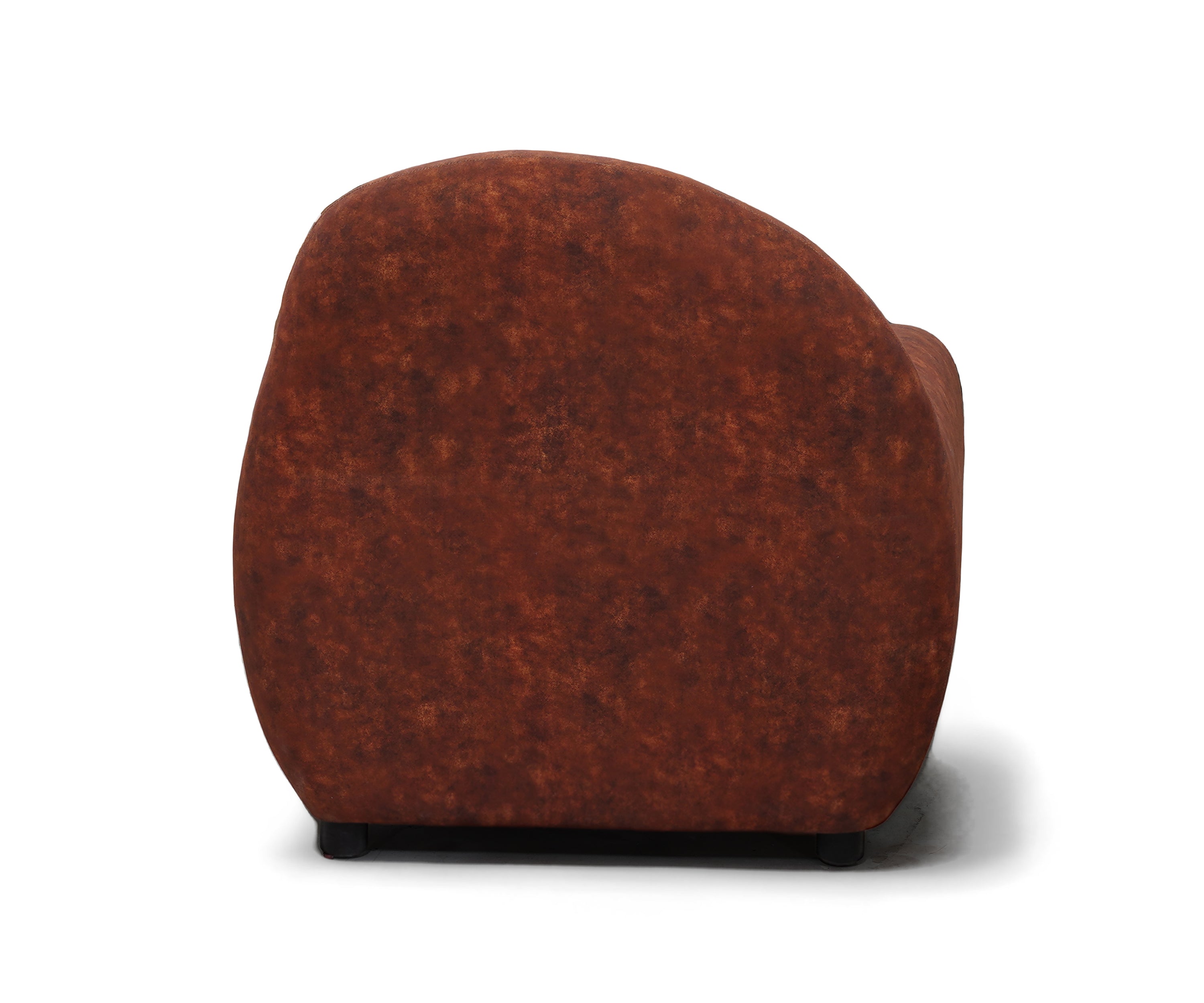 Rust Barrel Lounge Chair with Curved Arms