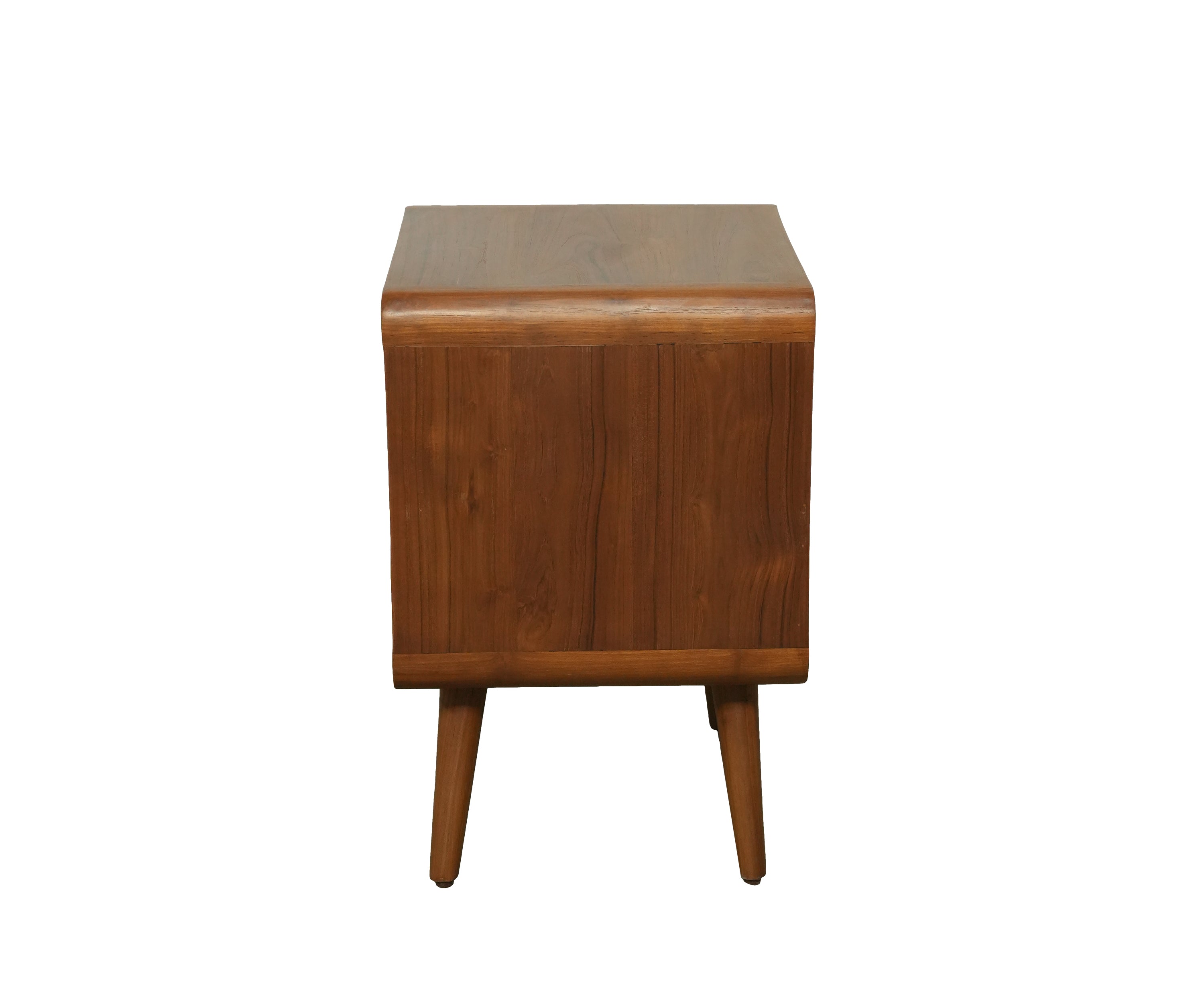 Mid-Century Modern Teak Bedside Table with Open Shelf and Drawer