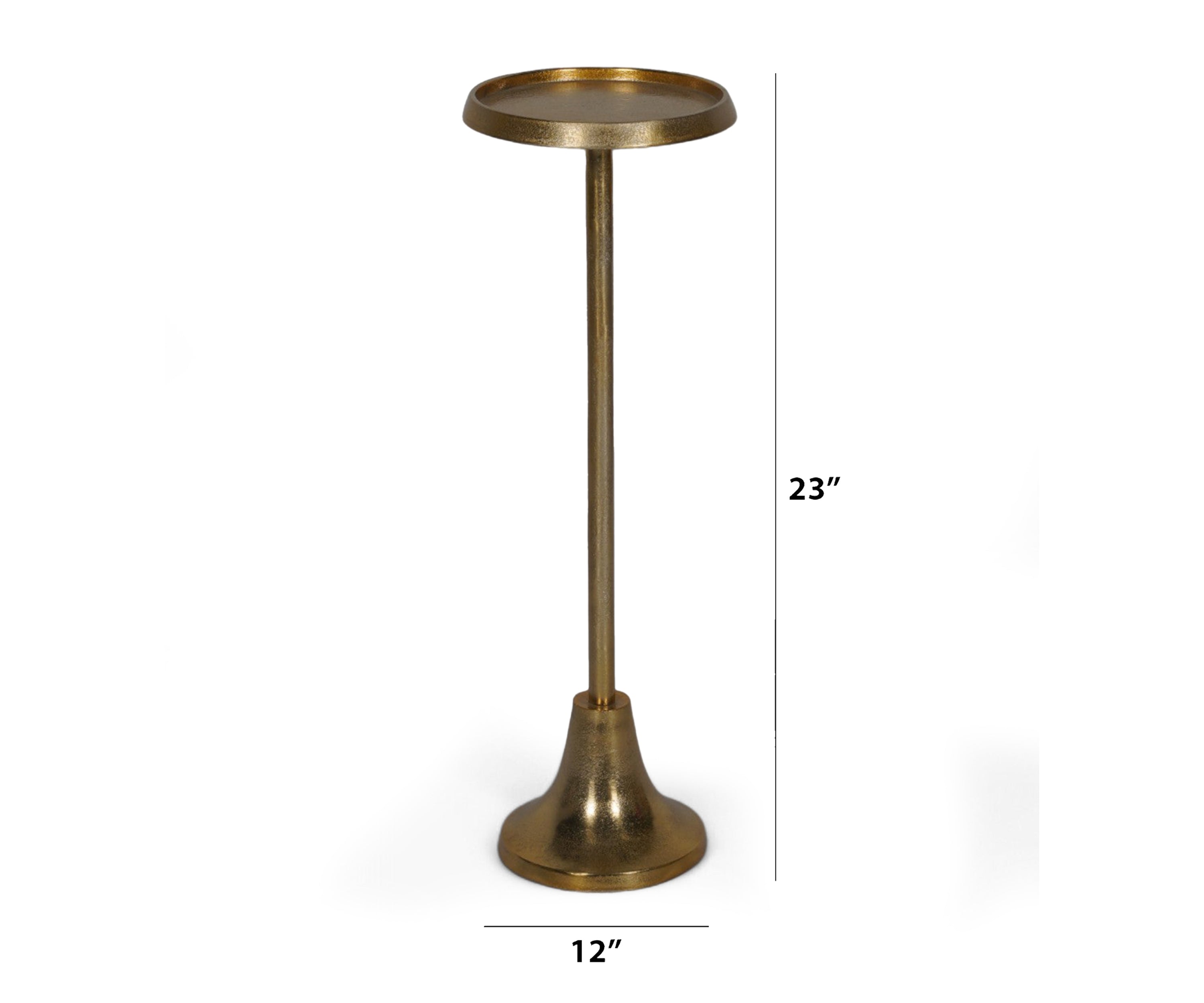 Antique Brass Martini Side Table with Tray Top