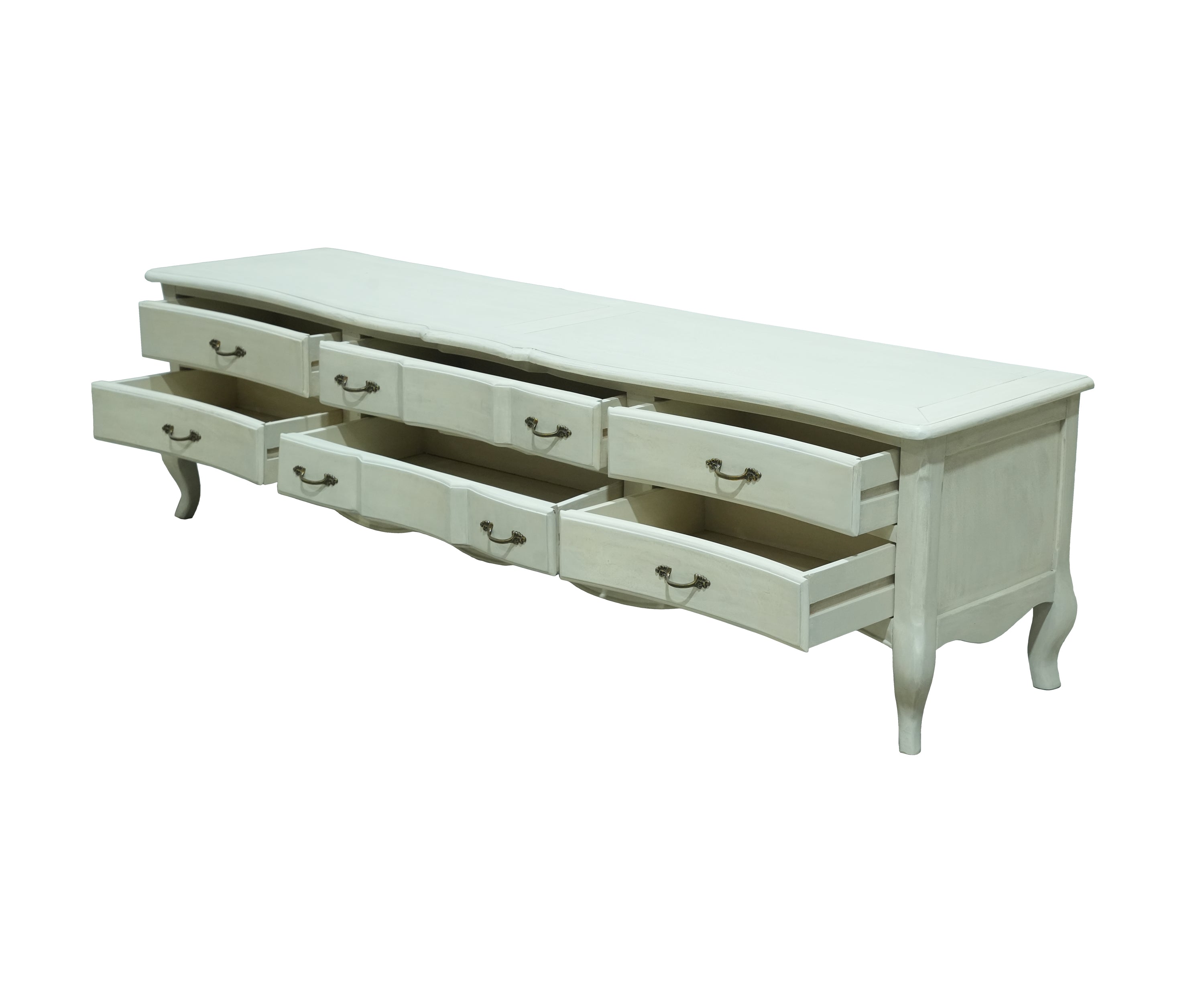 French Provincial White 6-Drawer Chest of Drawer