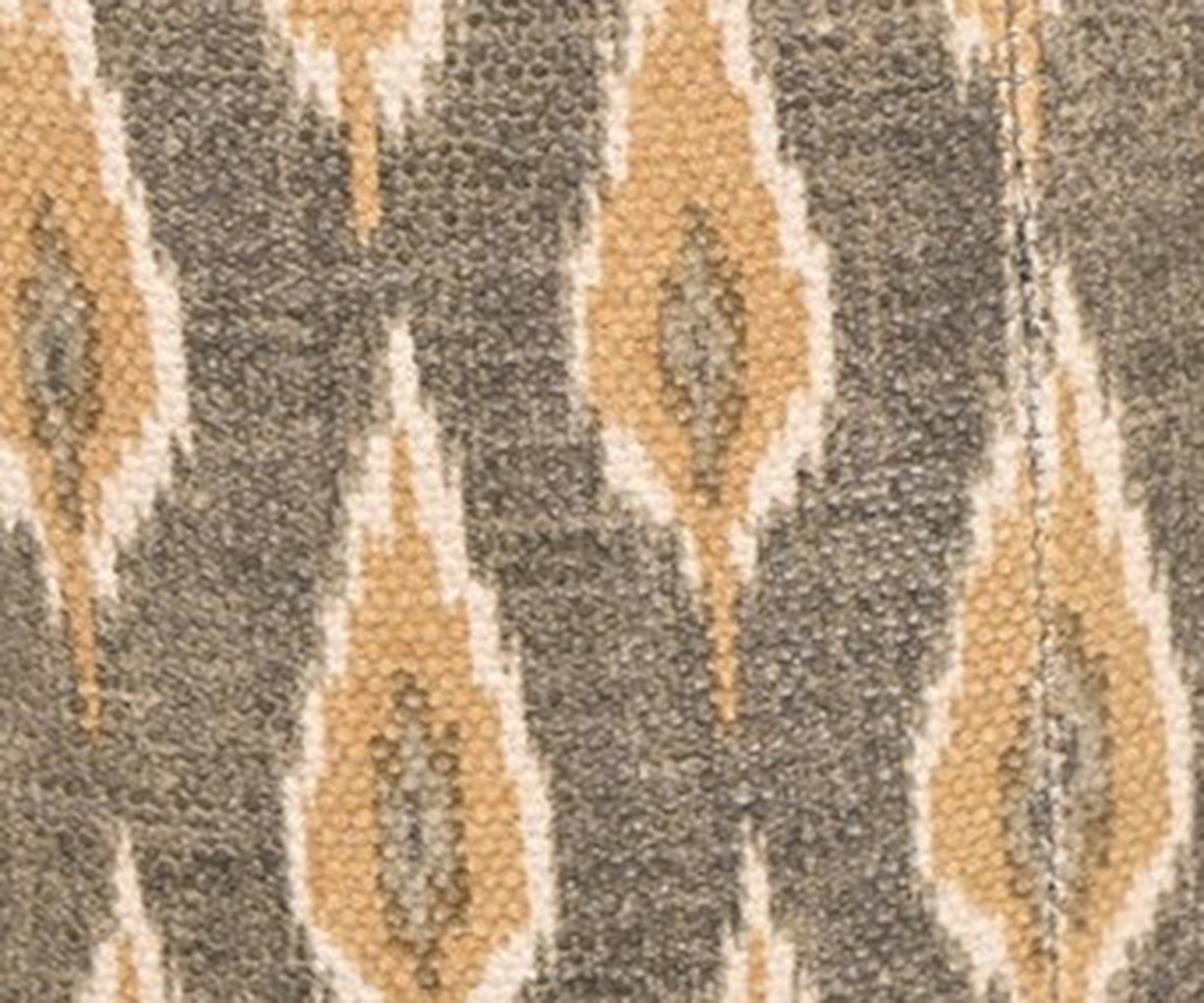 Ikat Print Dhurrie Round Ottoman
