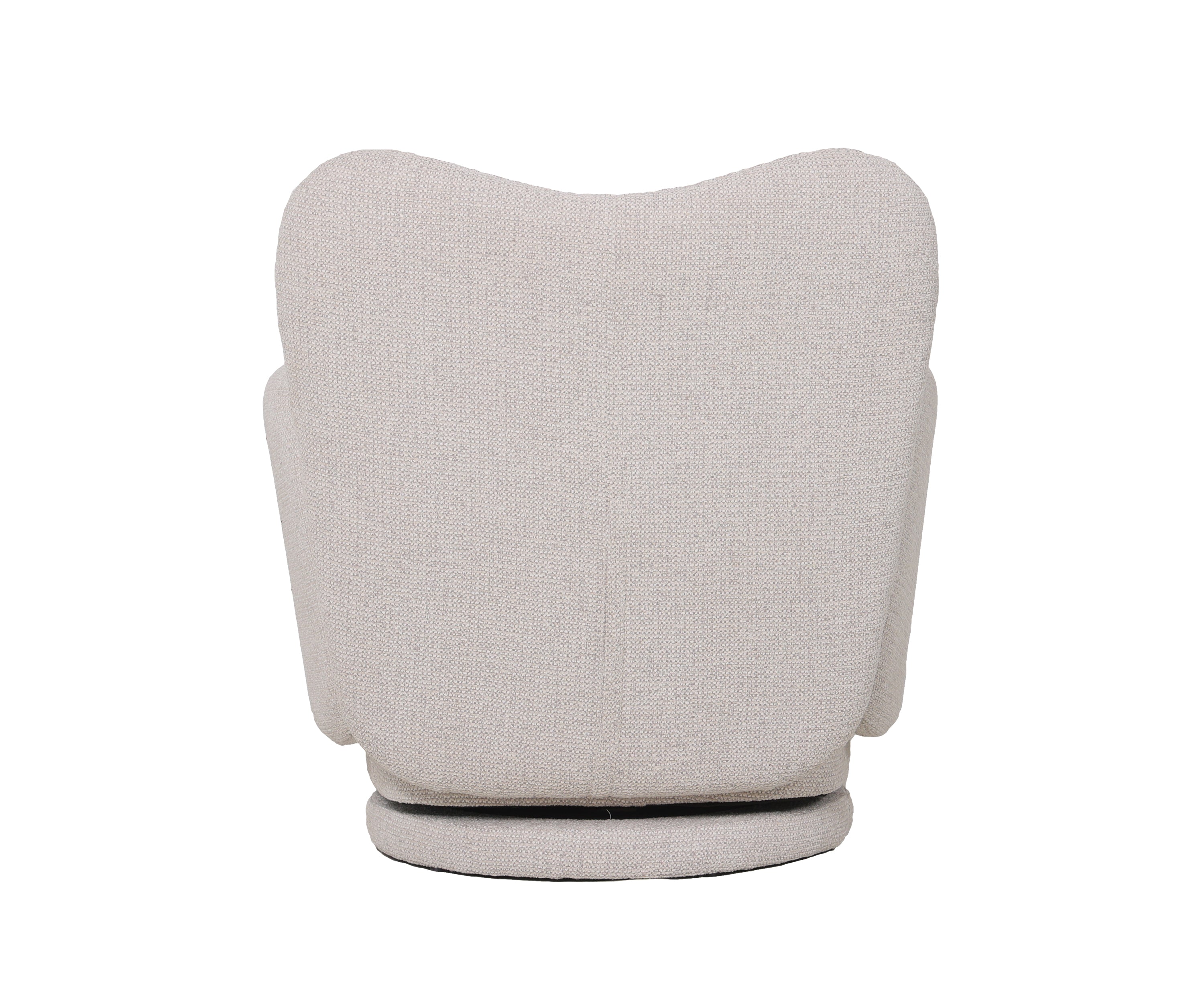 High-Back Swivel Lounge Chair in Cream Boucle