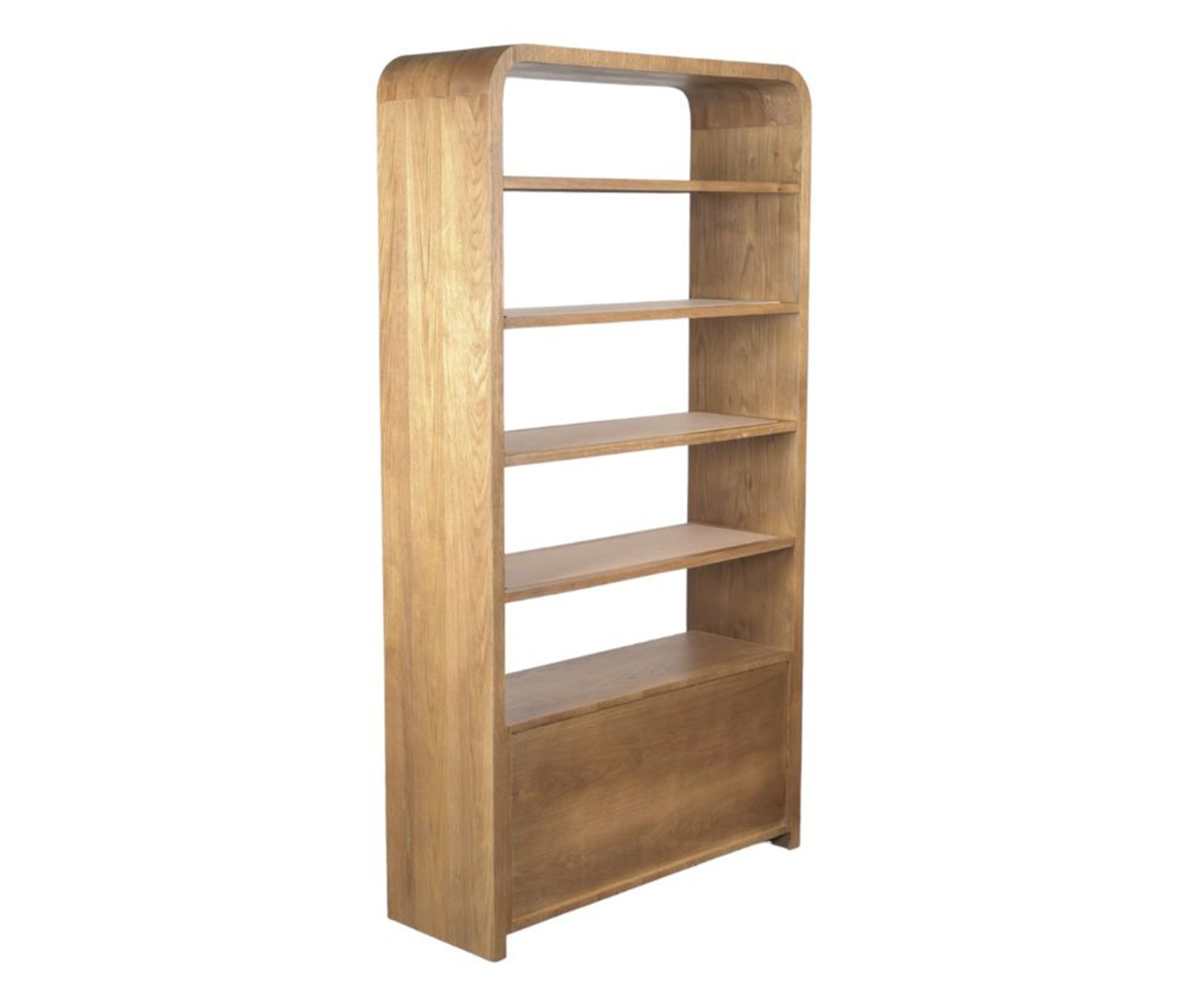Modern Oak Wooden Display Shelf with 4 Drawers