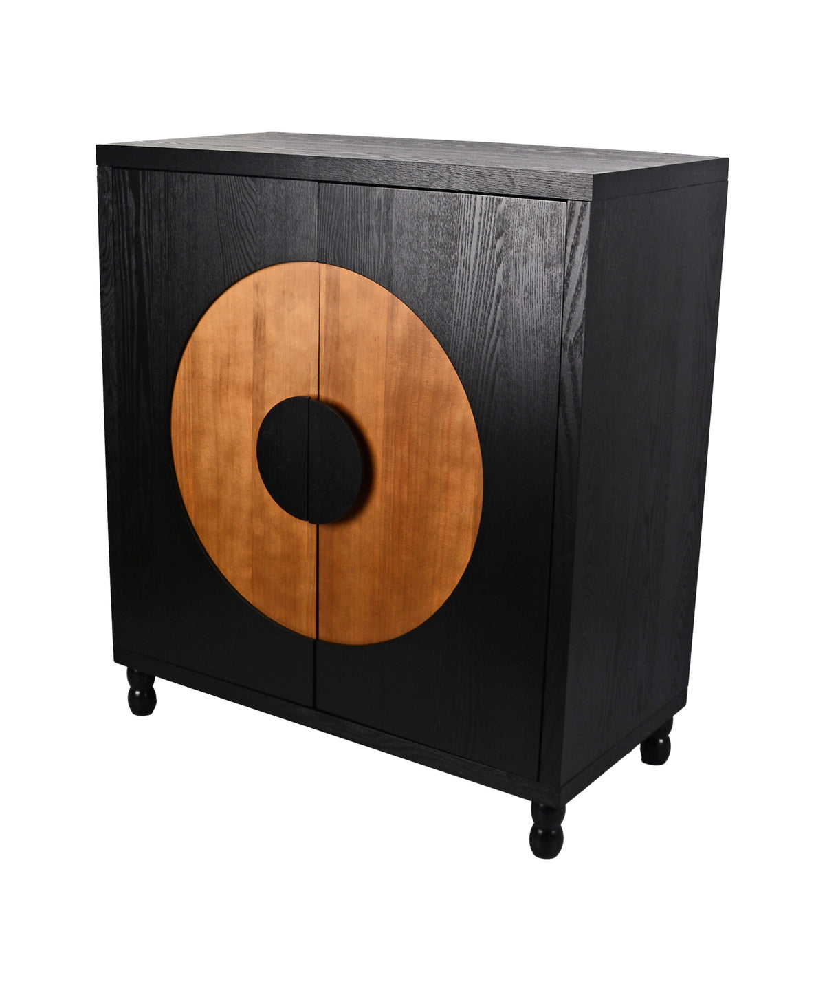 Dual Toned Circular Motif Accent Cabinet