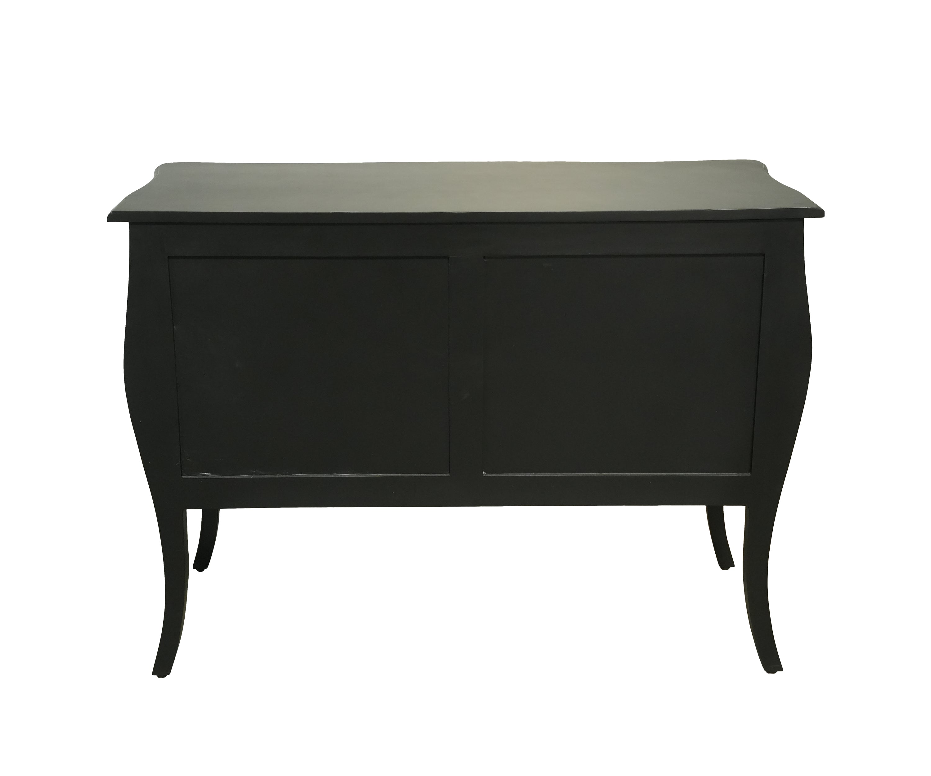 French Style Black Bombe Chest of Drawers