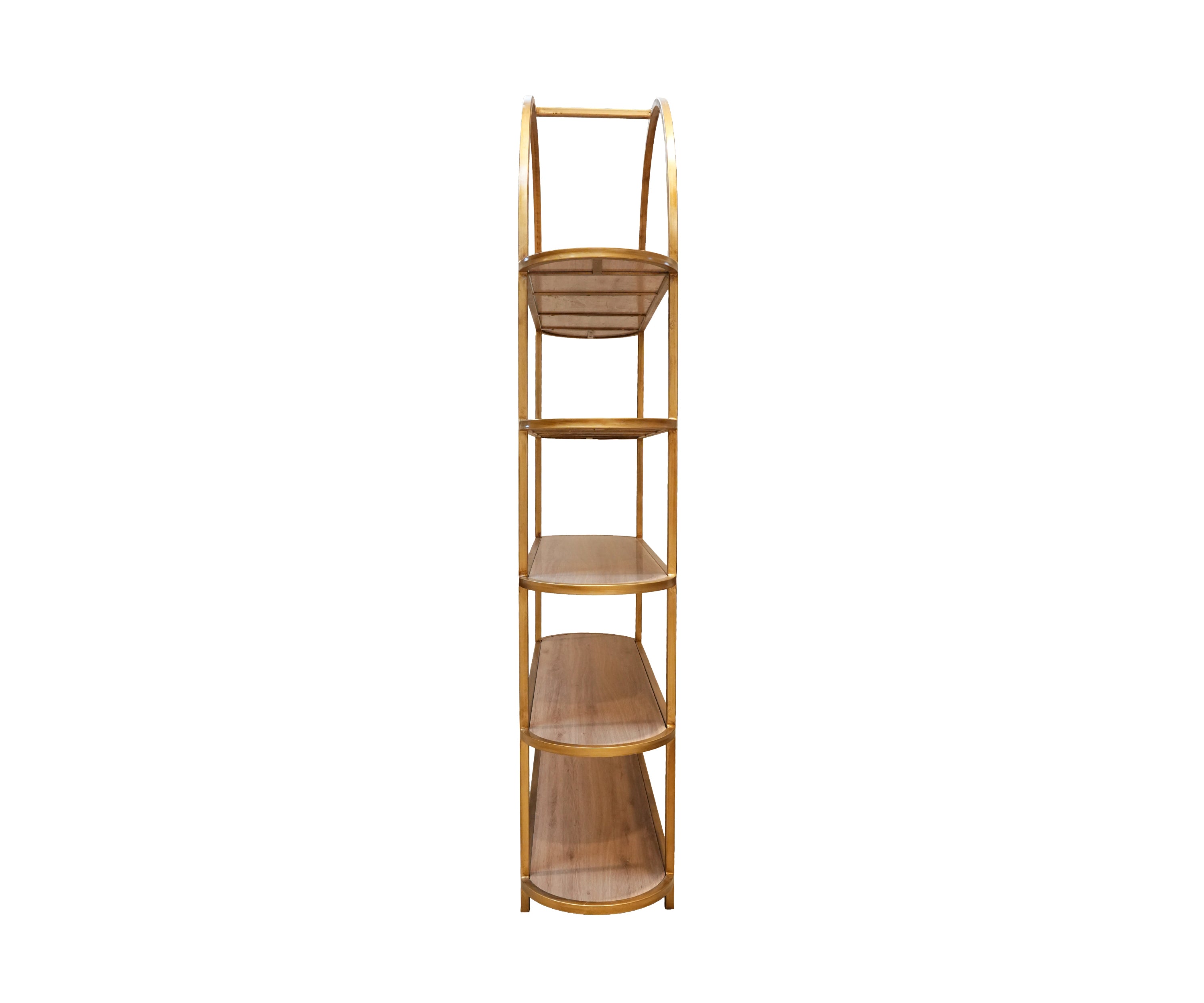 5-Tier Wooden Display Shelf with Metal Frame