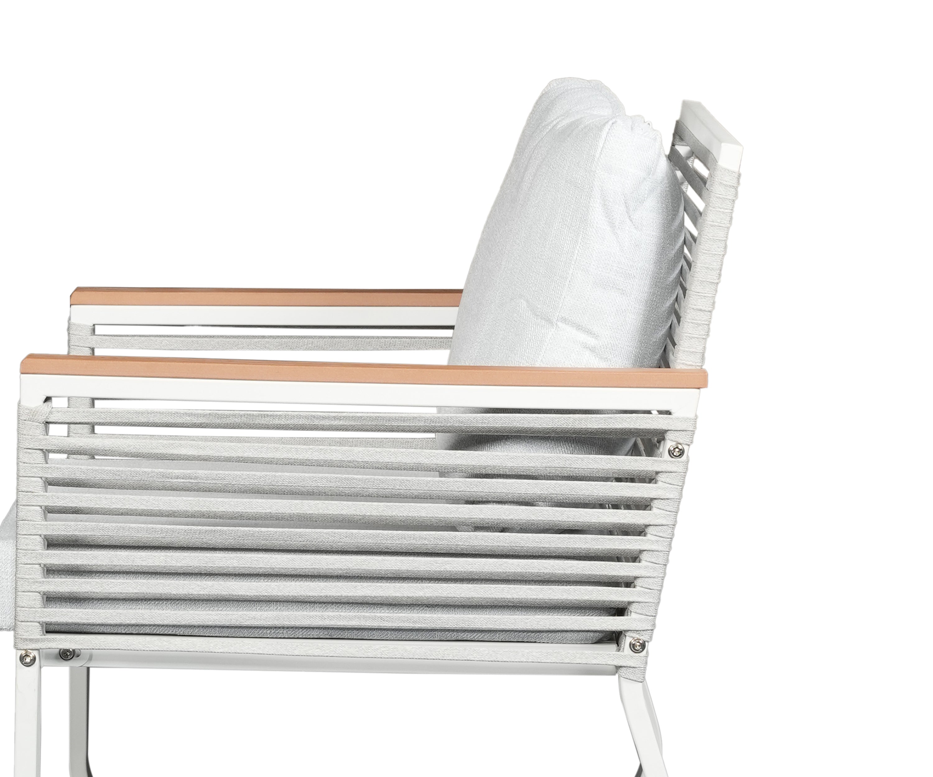 Contemporary Outdoor Accent Sofa in White Finish