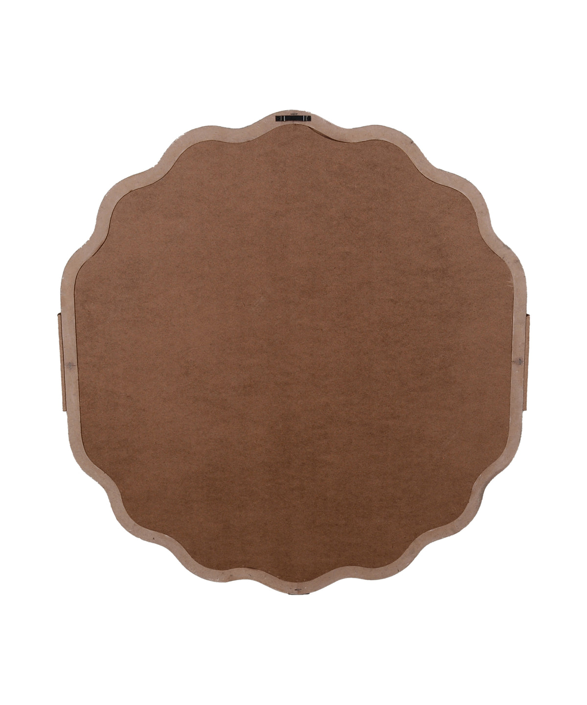 Warm Brown Scalloped Wall Mirror with Accent Bands