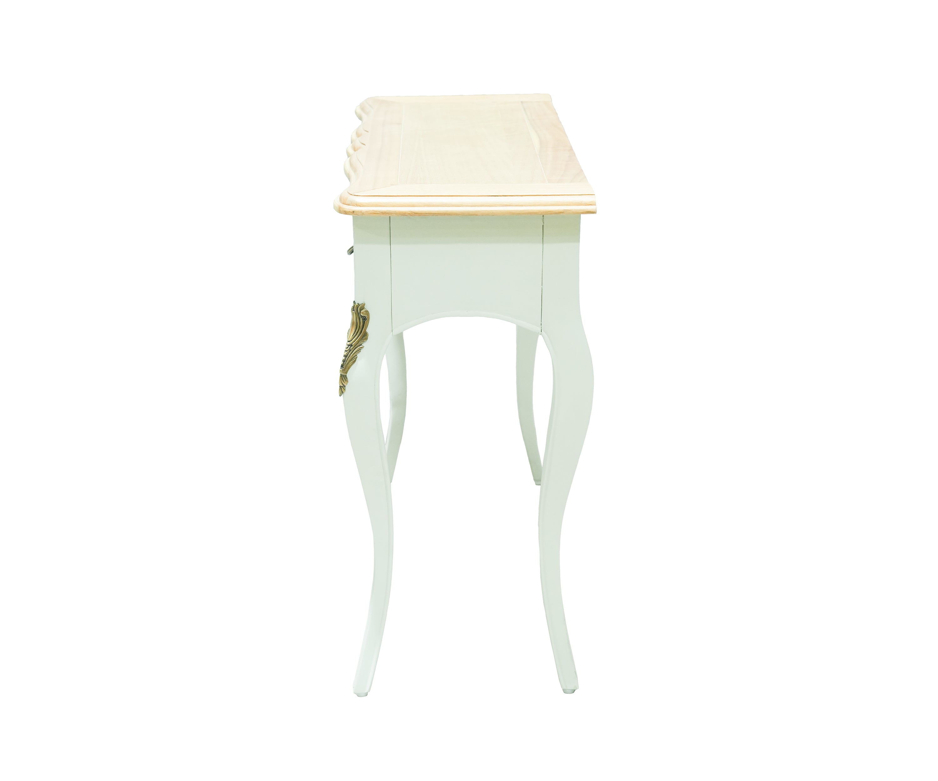 French Off-White & Teak Console