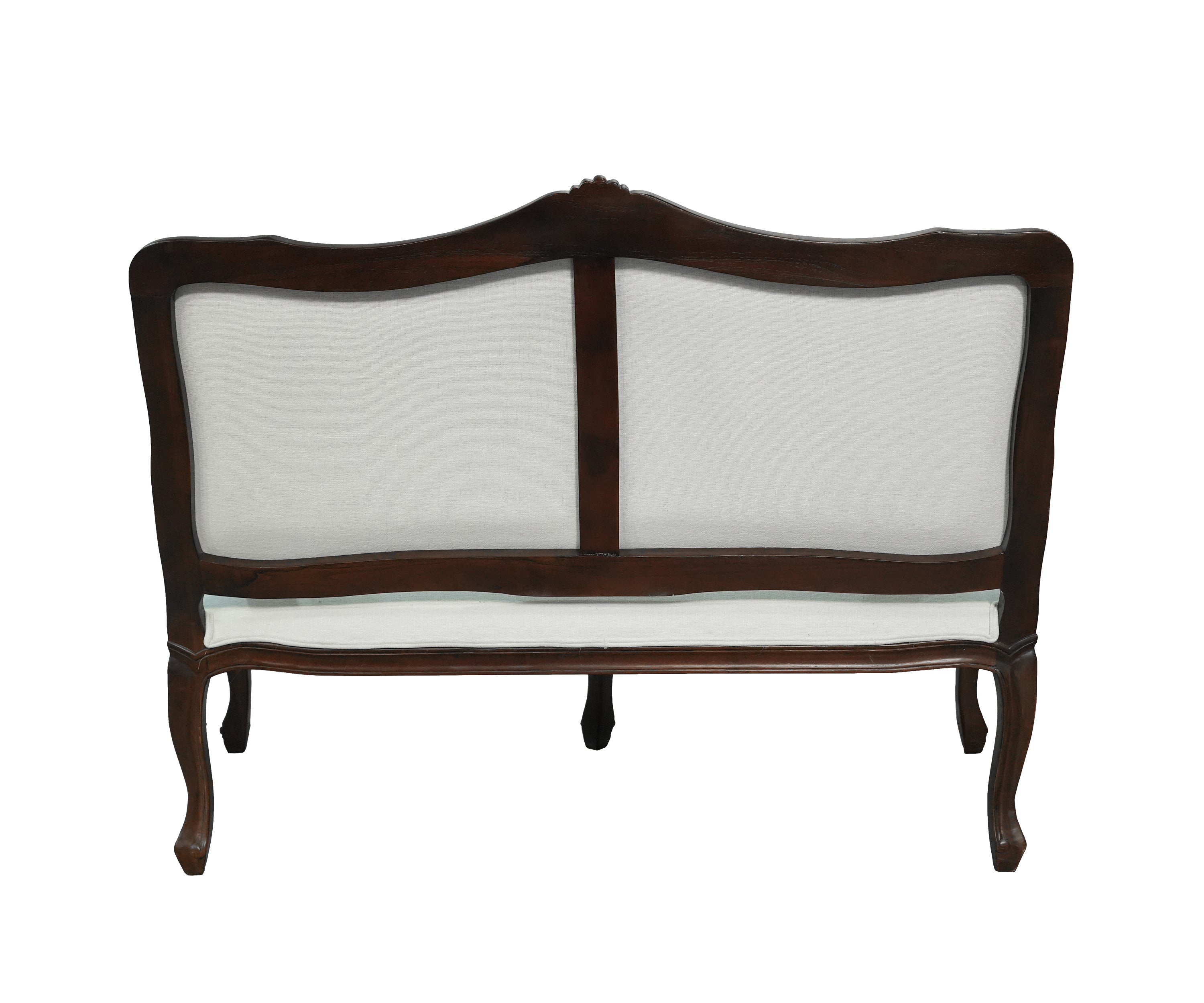 French Provincial Carved Wood Upholstered Settee Sofa