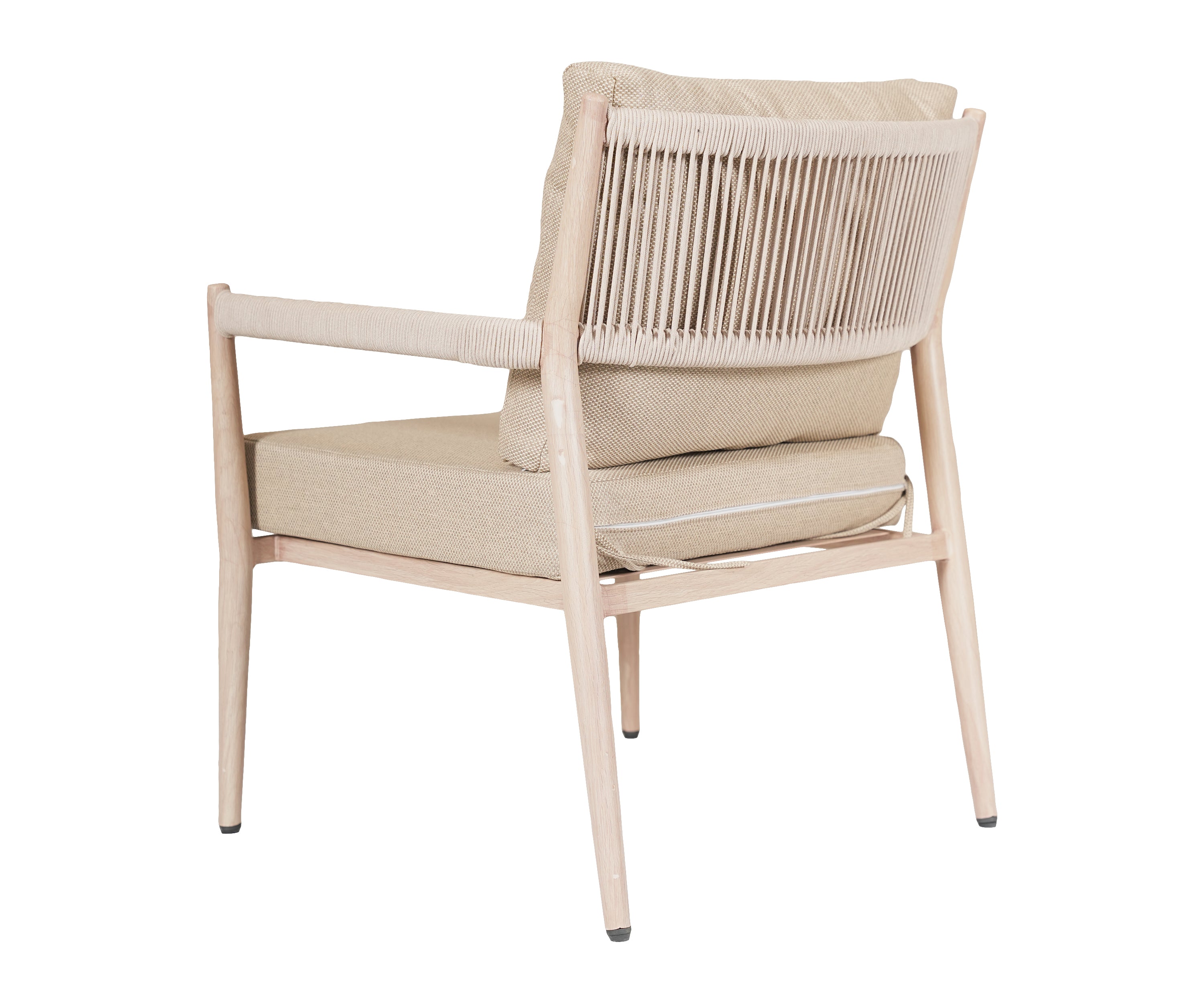 Metal Outdoor Armchair with Nylon Ropes and Cushion