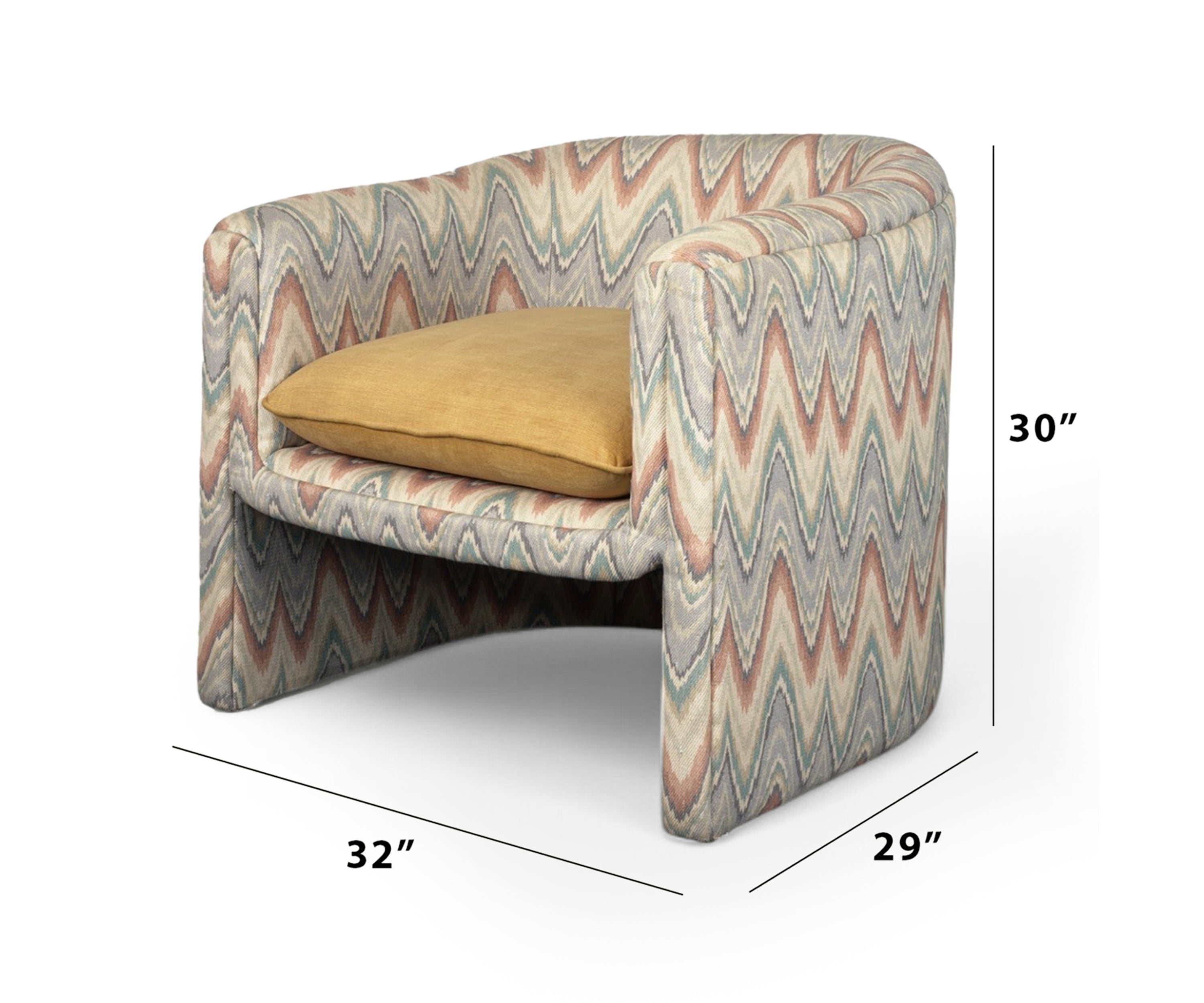 Chevron Printed Cotton Accent Arm Chair