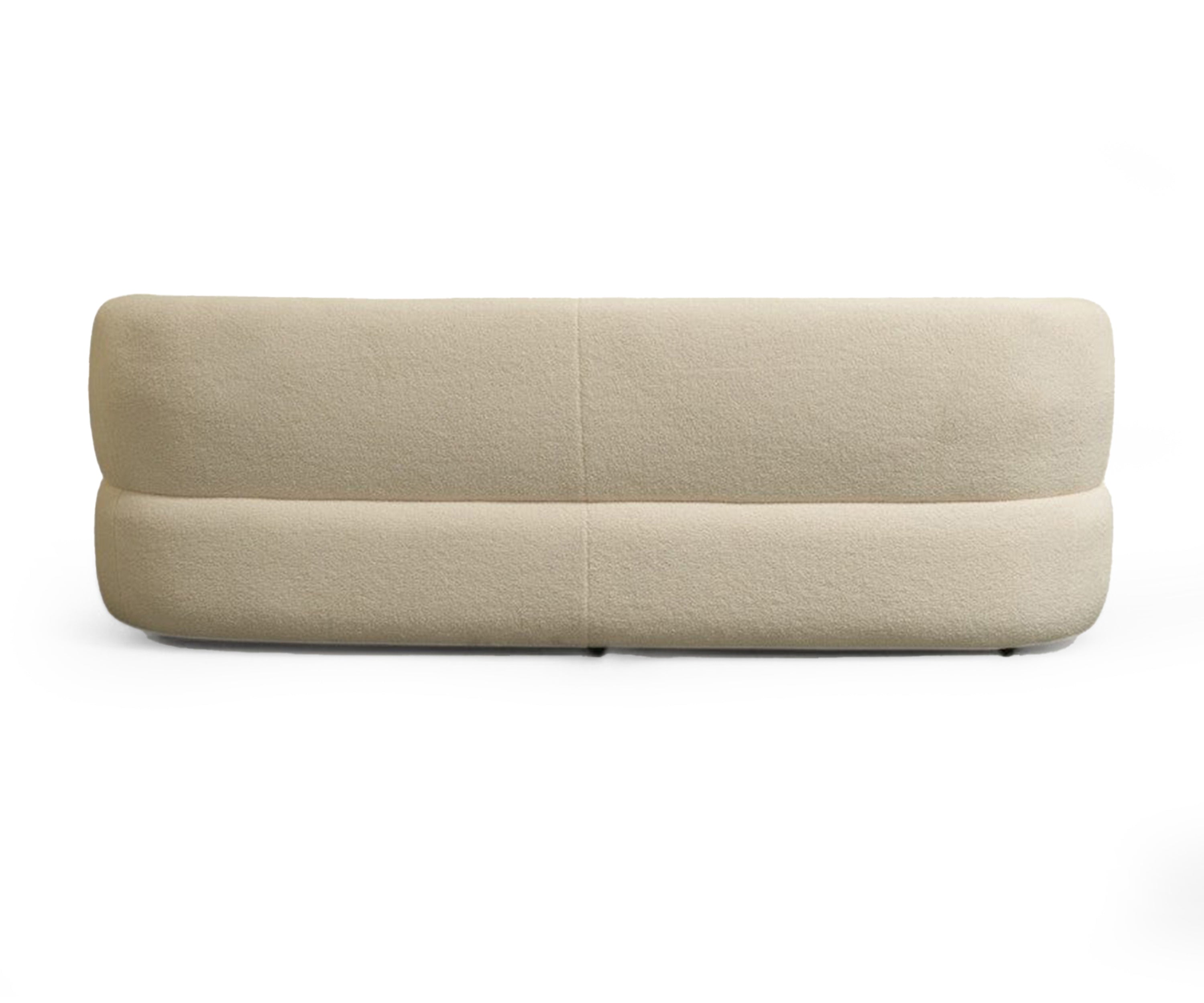 Crescent Curve Bouclé 3 Seater Sofa - IVORY