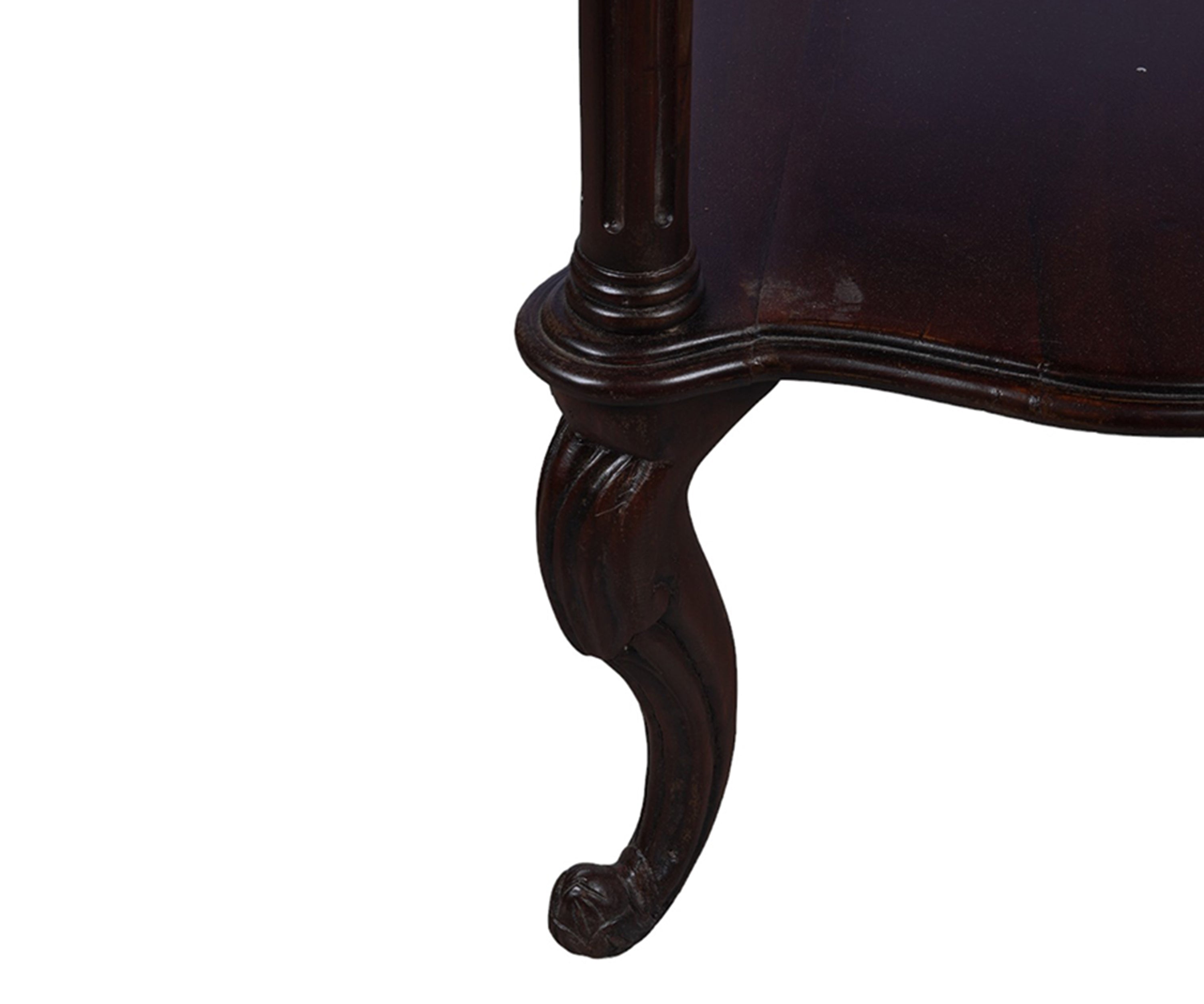 Modern Dark Wooden Display Shelf with Curved Legs