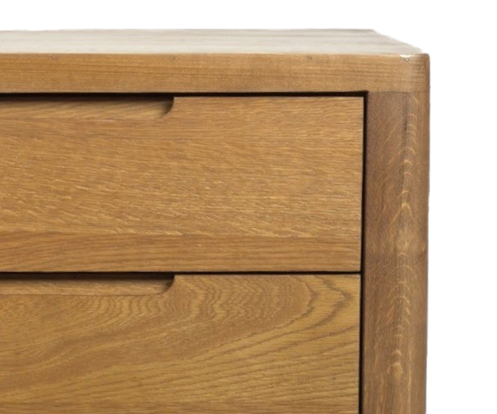 Natural Wood Rounded Edge 3-Drawer Night Stand