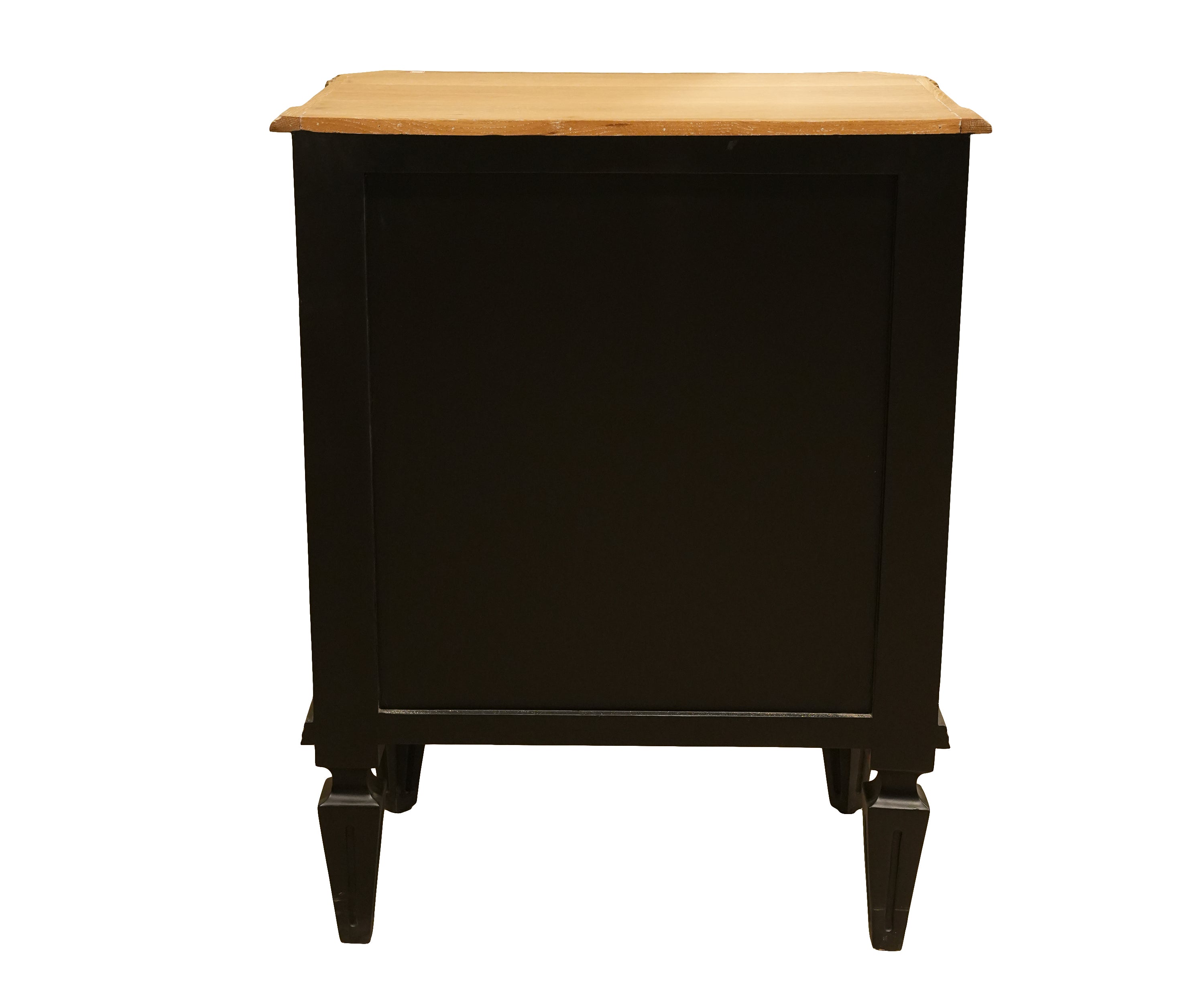 Wooden Cabinet with Fluted Doors and Natural Wood Top