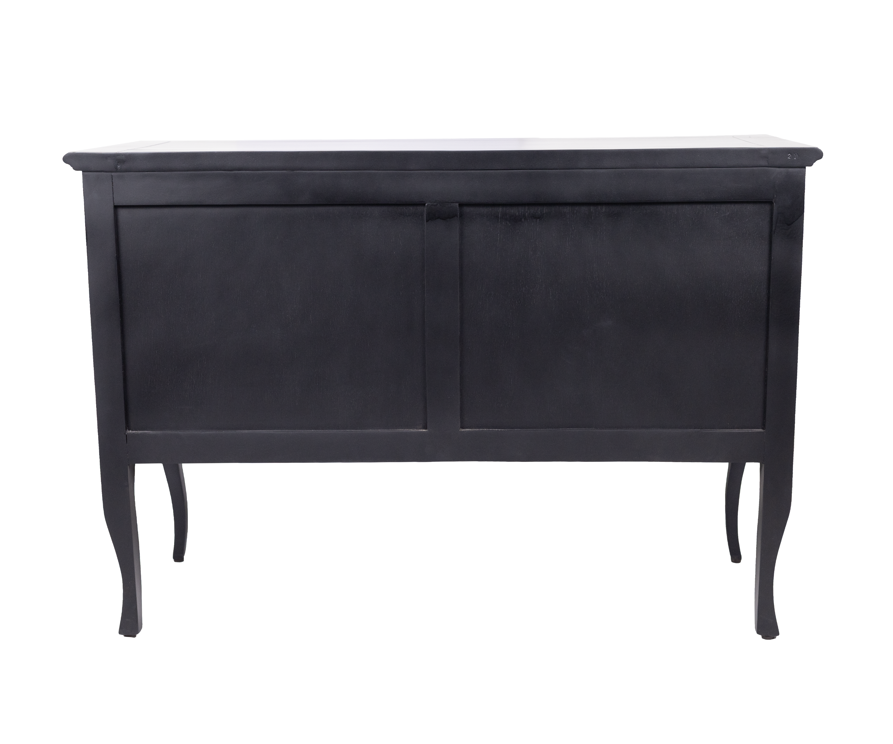 French Style Black Chest of Drawers with Brass Handles