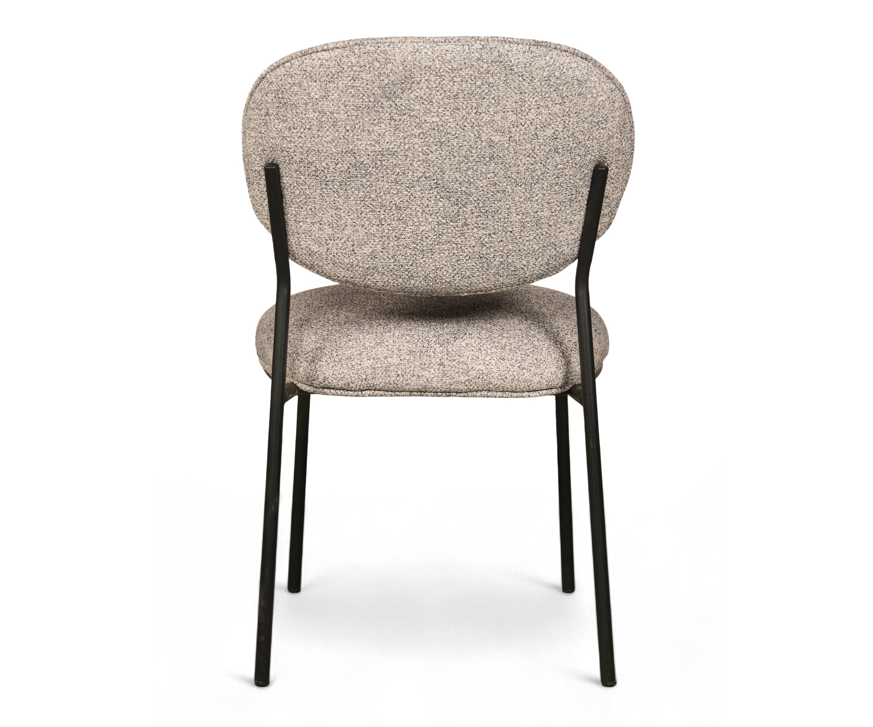 Modern Upholstered Dining Chair with Black Metal Legs