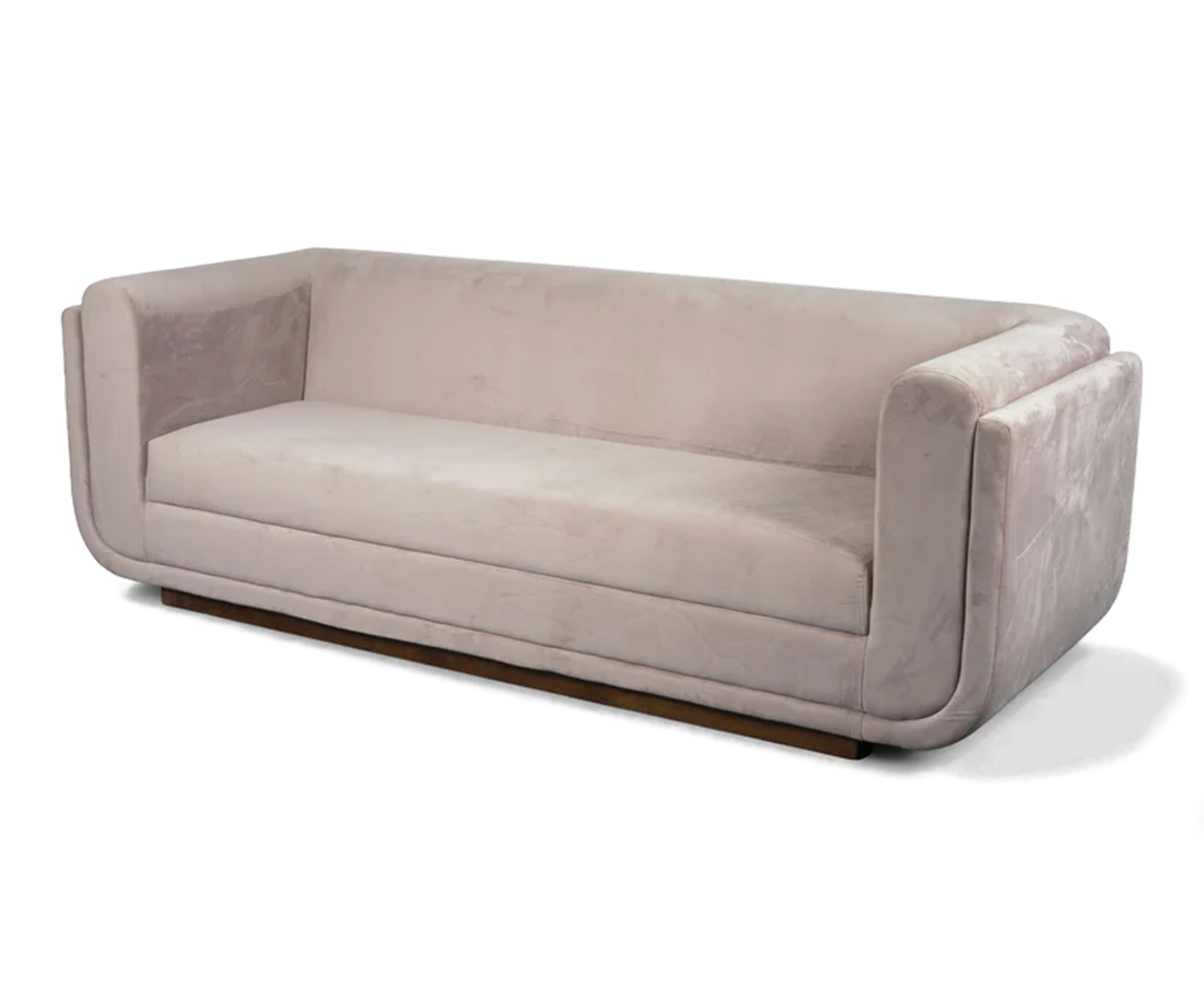 Rounded Edge 3 Seater Velvet Sofa