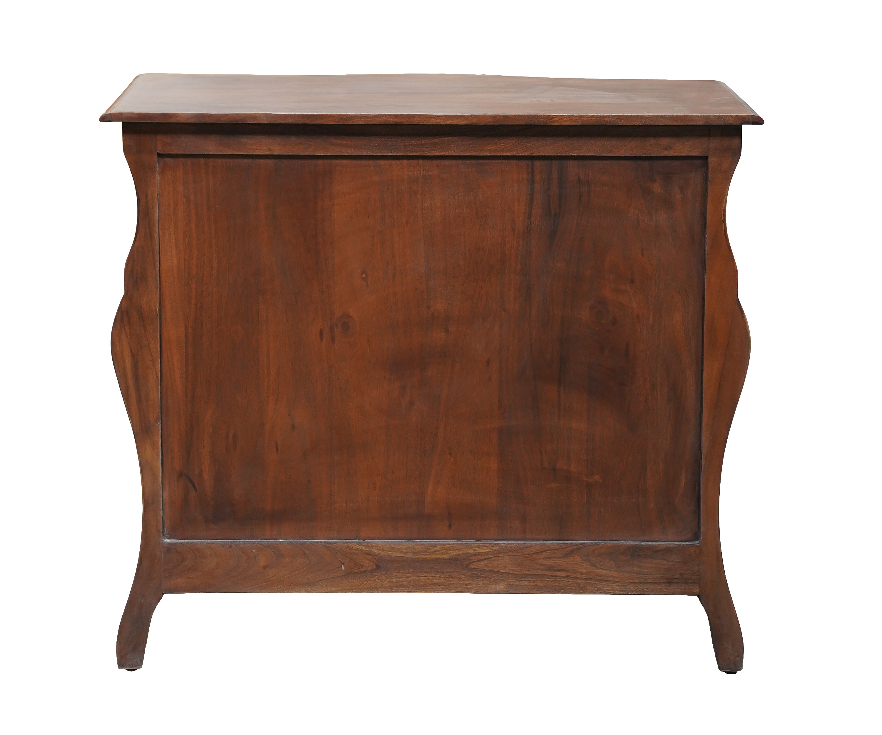 Classic Curved 3-Drawer Chest of Drawers with Ornate Metal Hardware