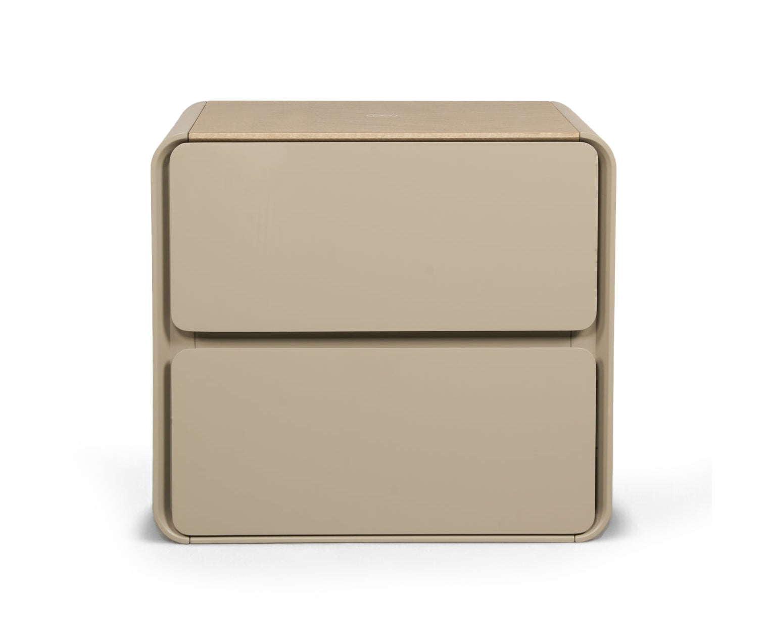 Taupe Curve 2-Drawer Bed Side Table