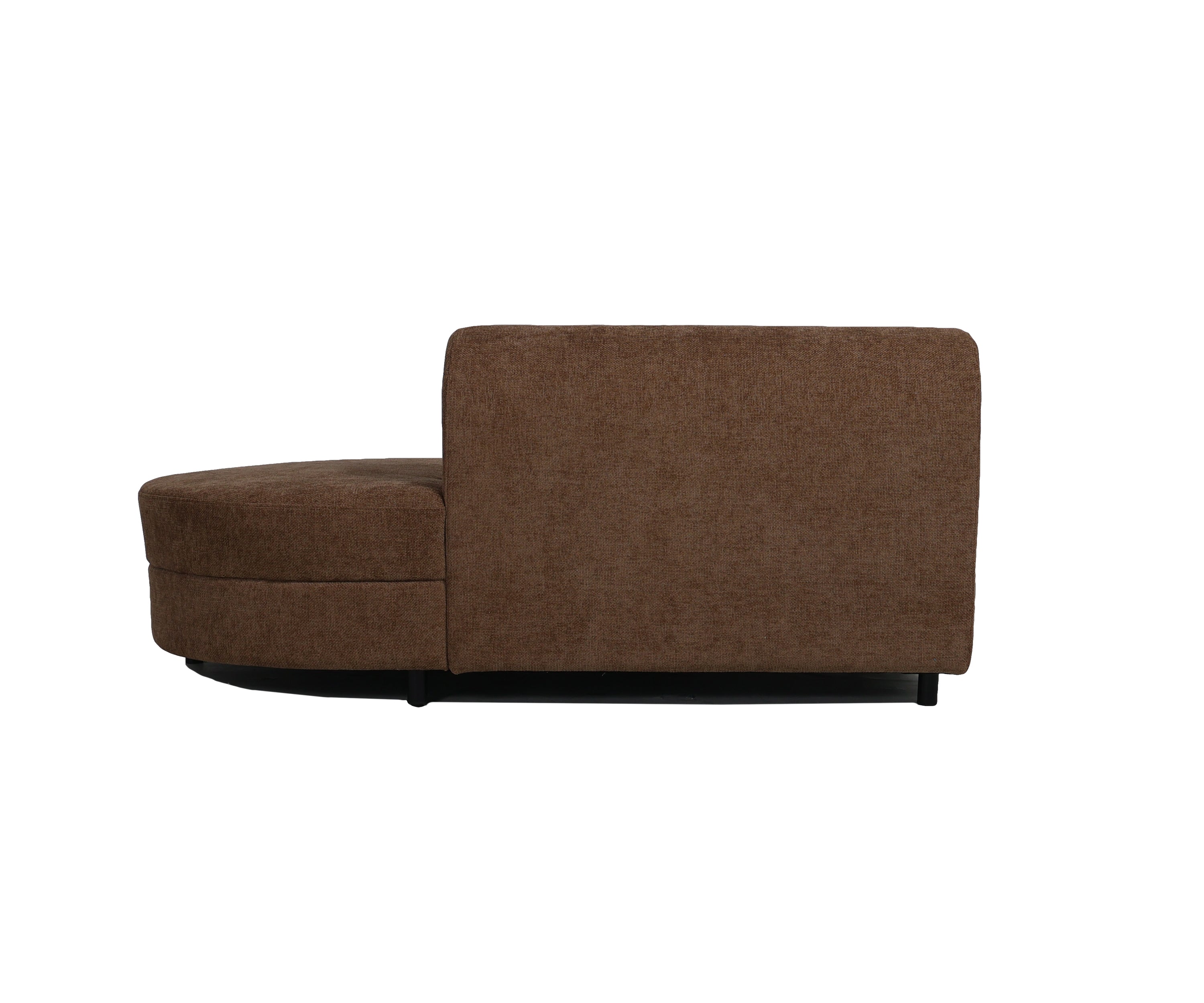 Bouclé Curved Sectional Sofa in Warm Mocha Brown
