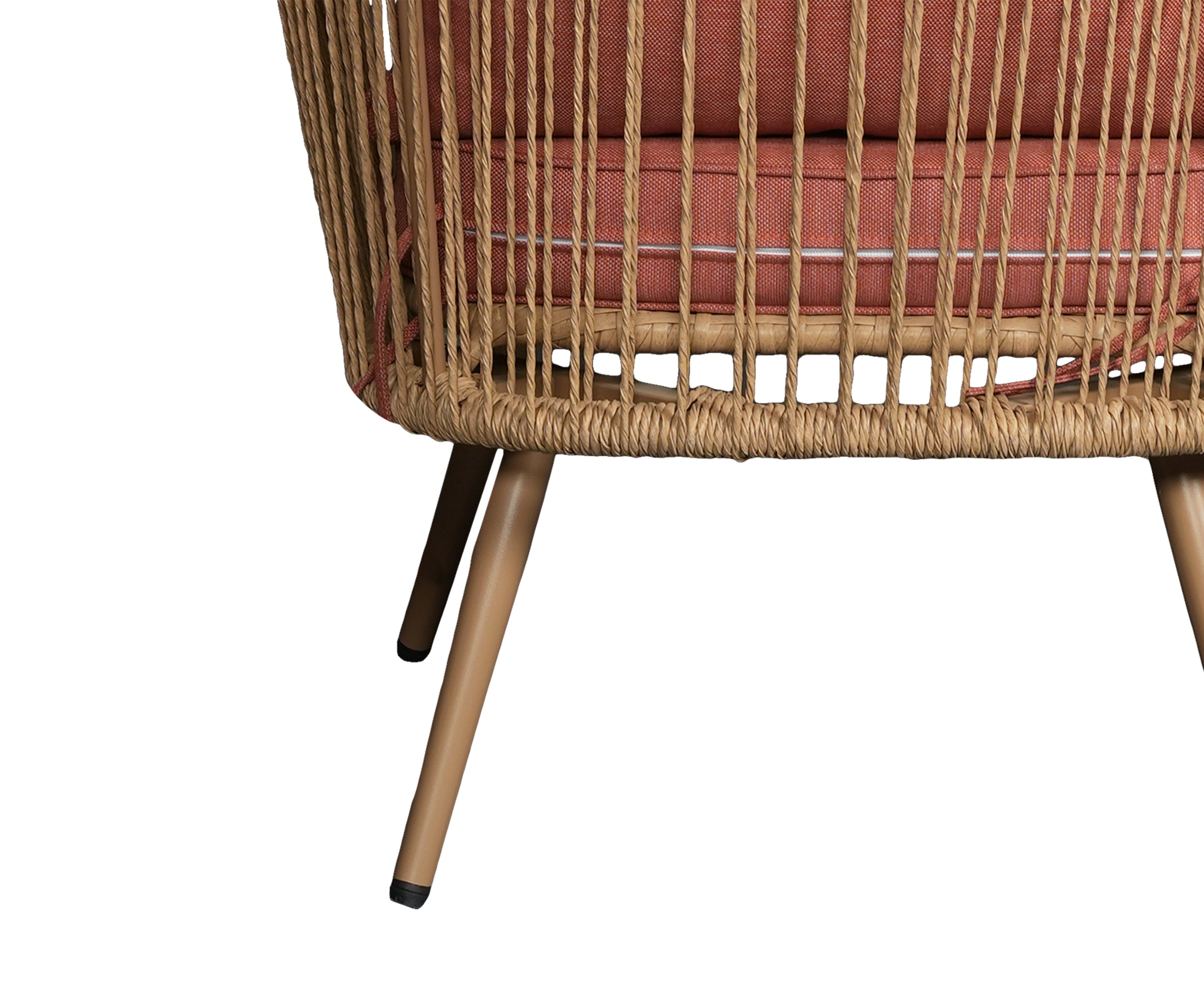 Brown Nypon Rope Outdoor Armchair with Terracotta Cushioned Seat