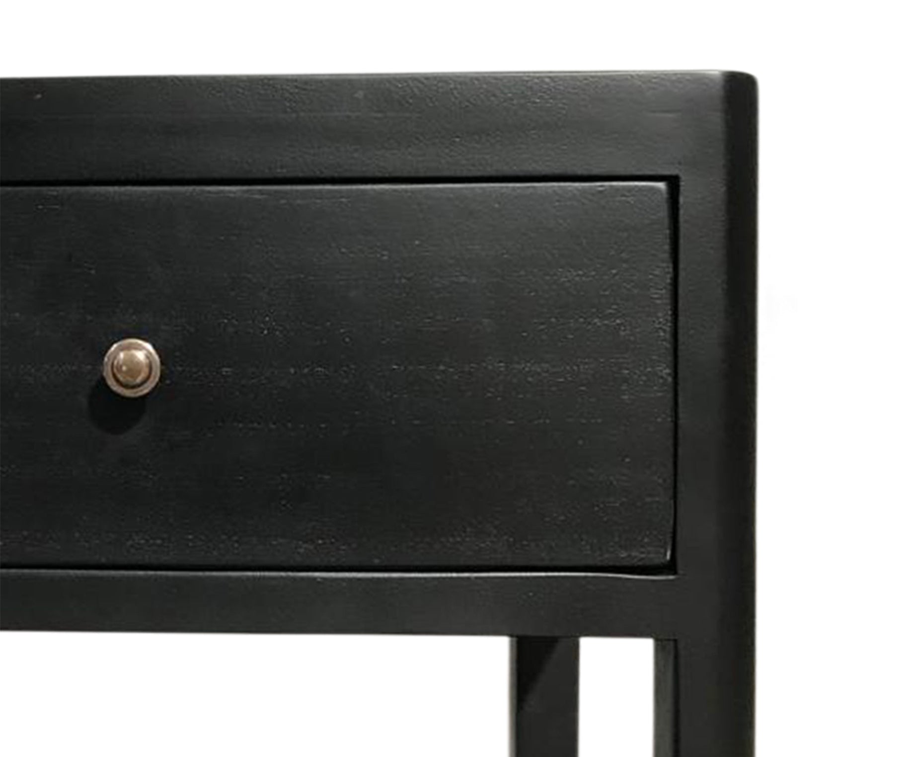 Black Open Shelf Bed Side Table with Drawer