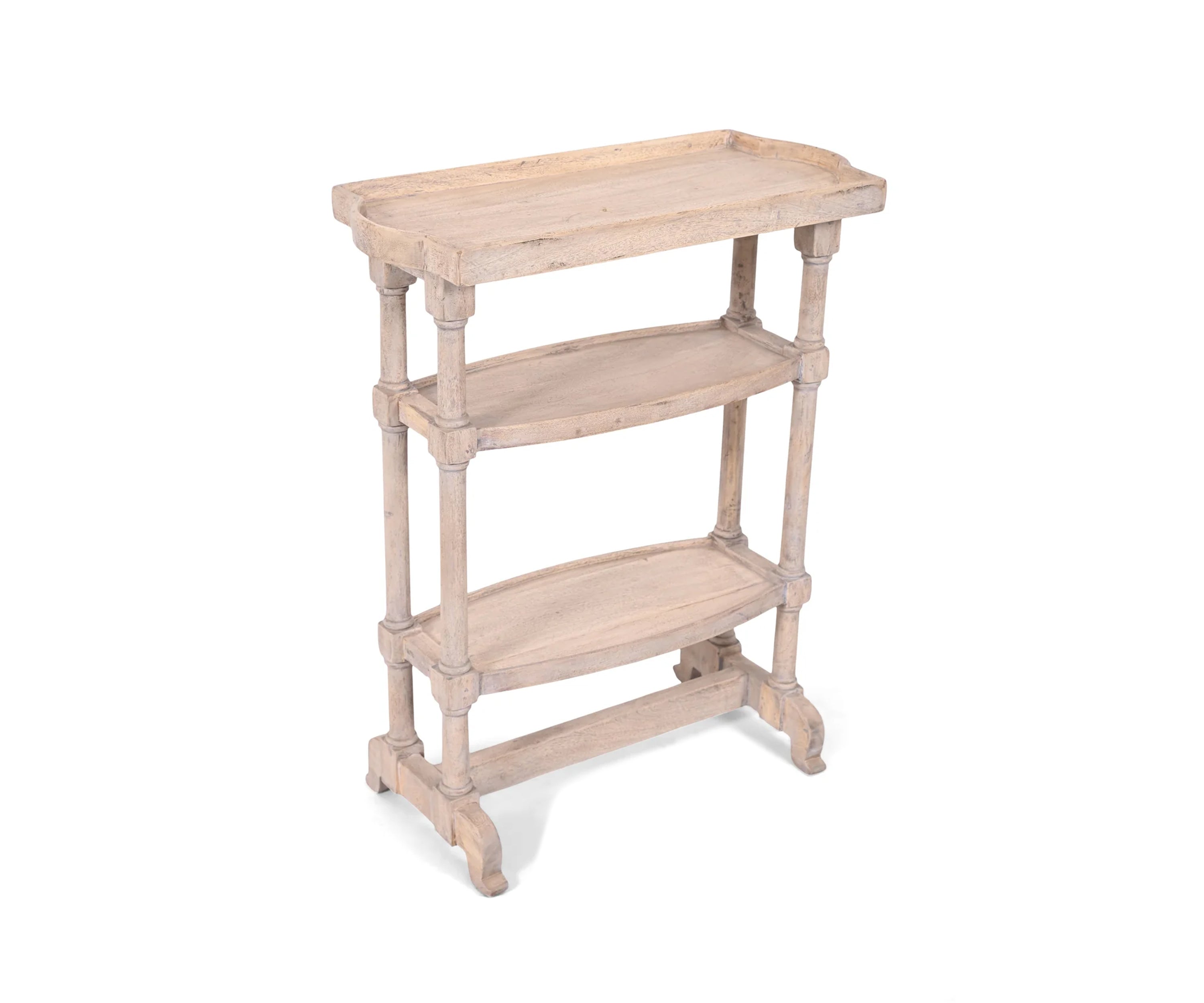 Rustic Solid Wood 3 Tier Tray Top Display Shelf