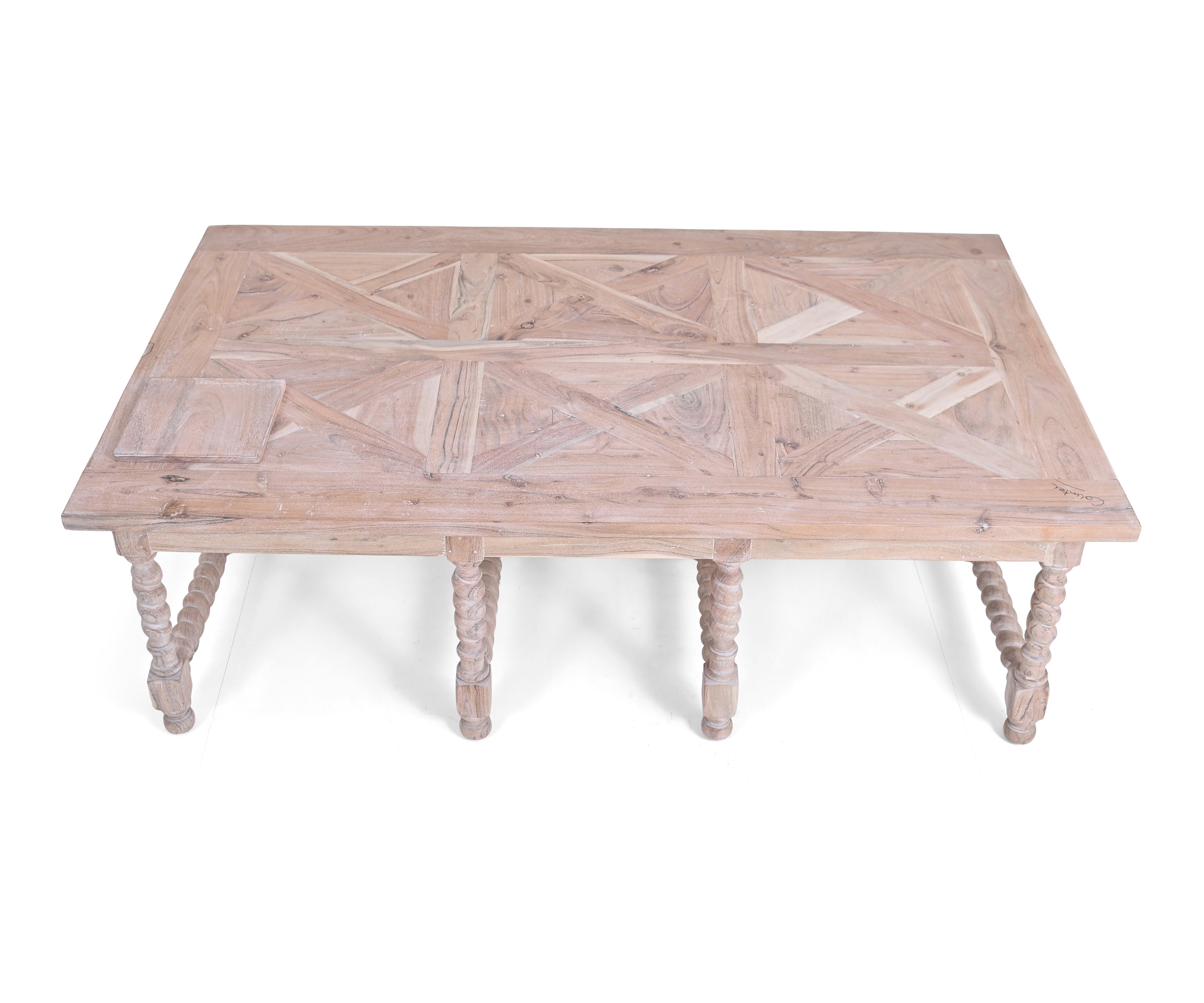Barley Twist Solid Wood Coffee Table - Pink