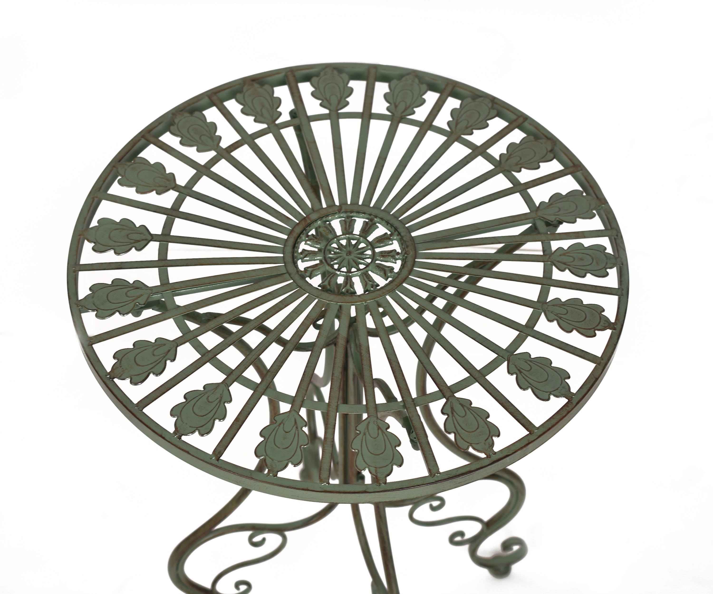 Vintage Metal Round Accent Table