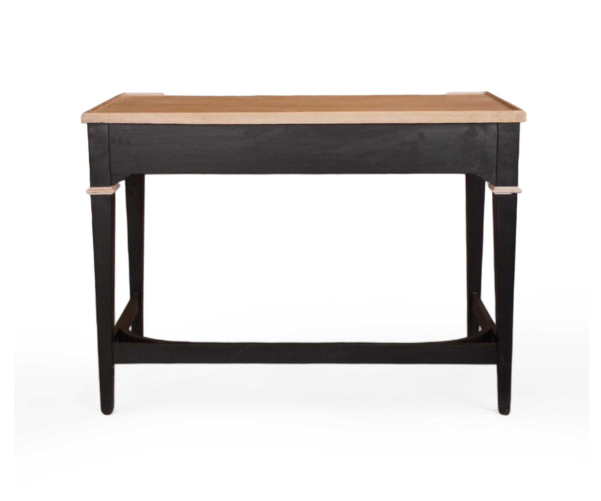 Two Tone Wooden Study Table with 2 Drawers and Curved Stretcher Base