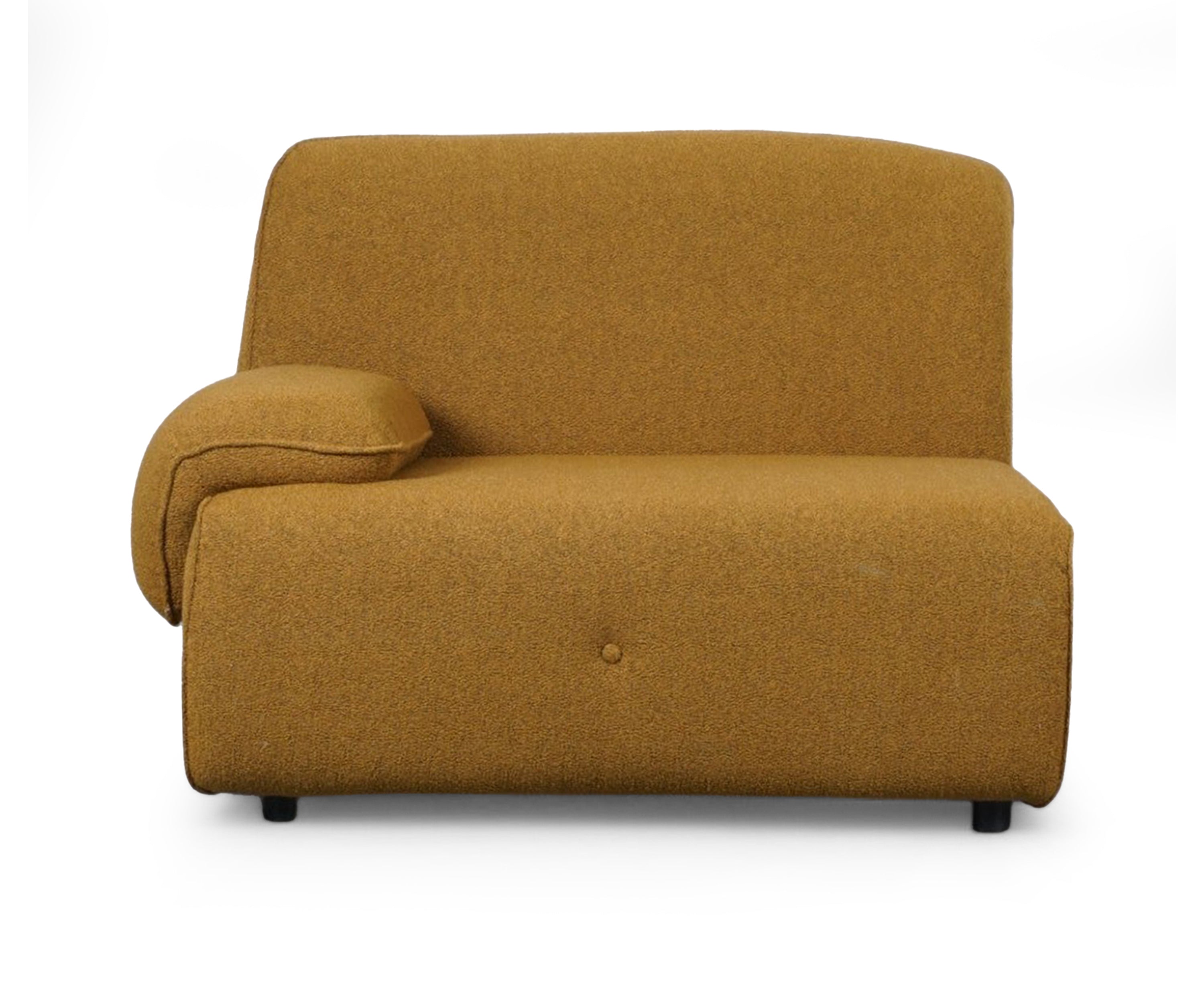 Curved End Bouclé 3 Seater Sofa