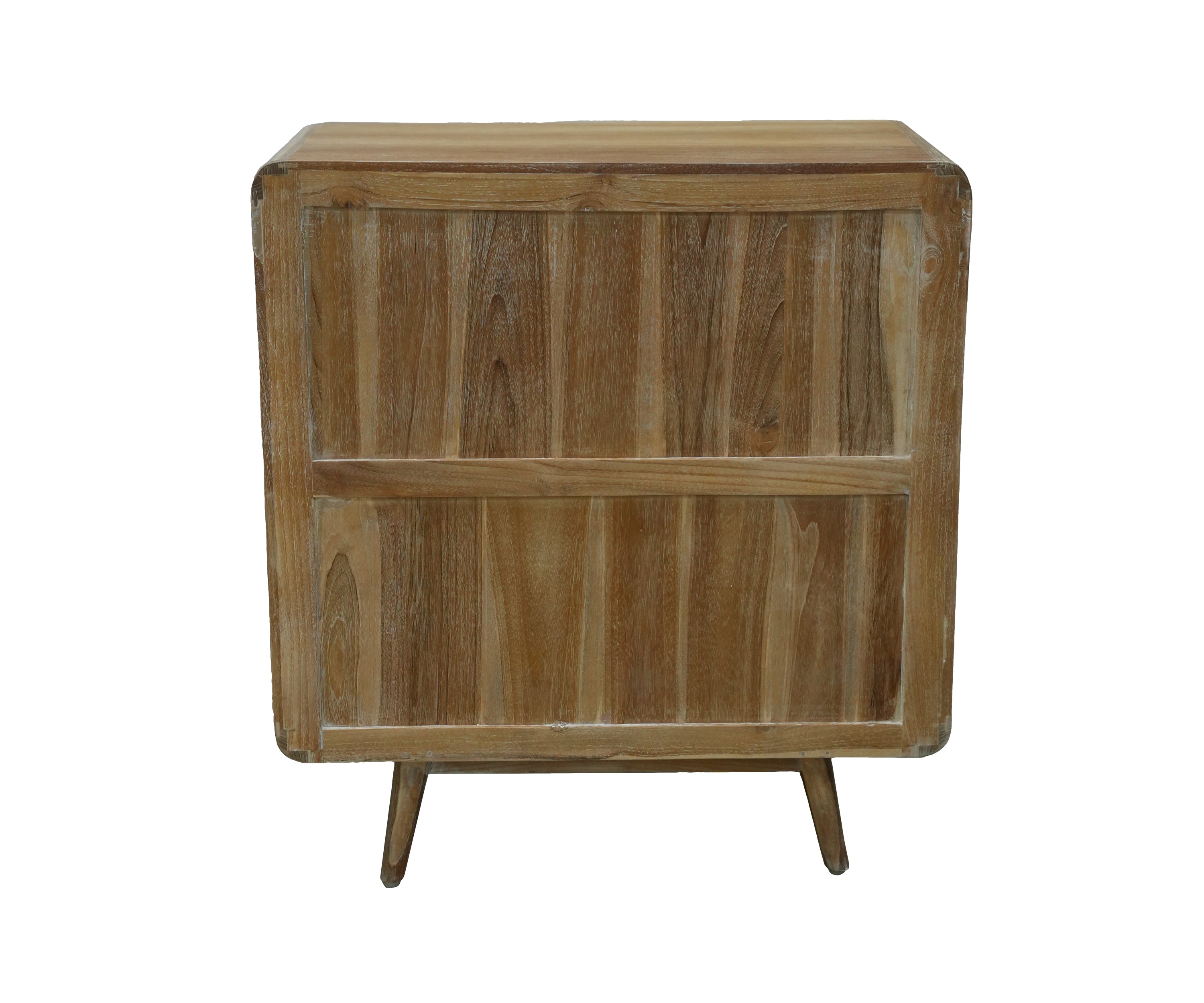 Modern Natural Teak Cabinet with Drawers and Door