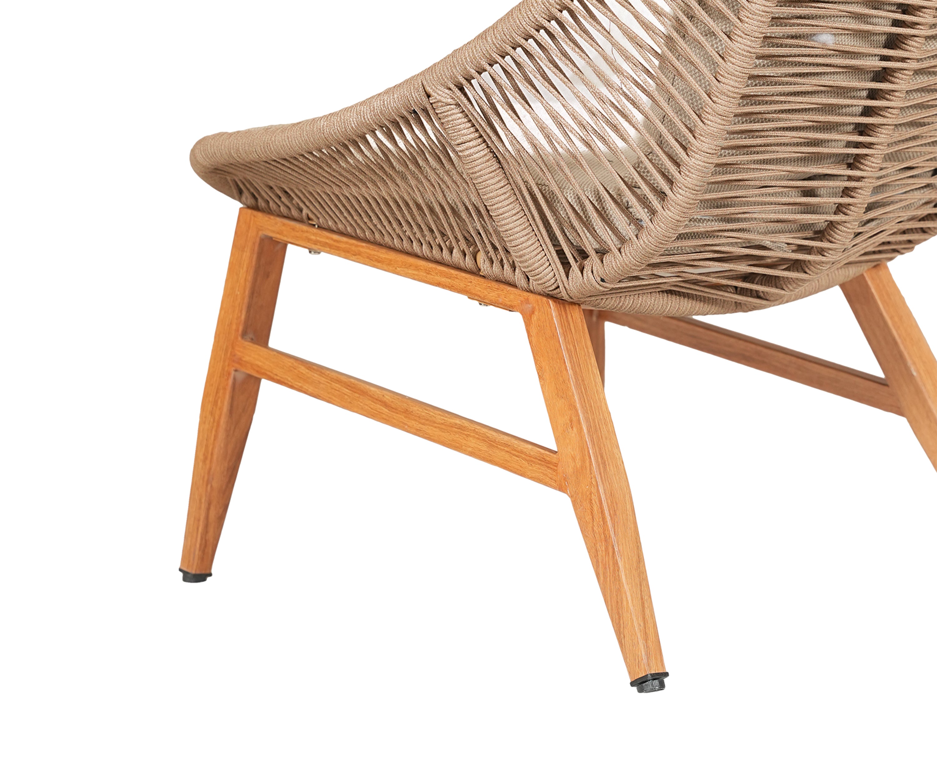 Nylon Rope Back Outdoor Lounge Chair with Metal Frame
