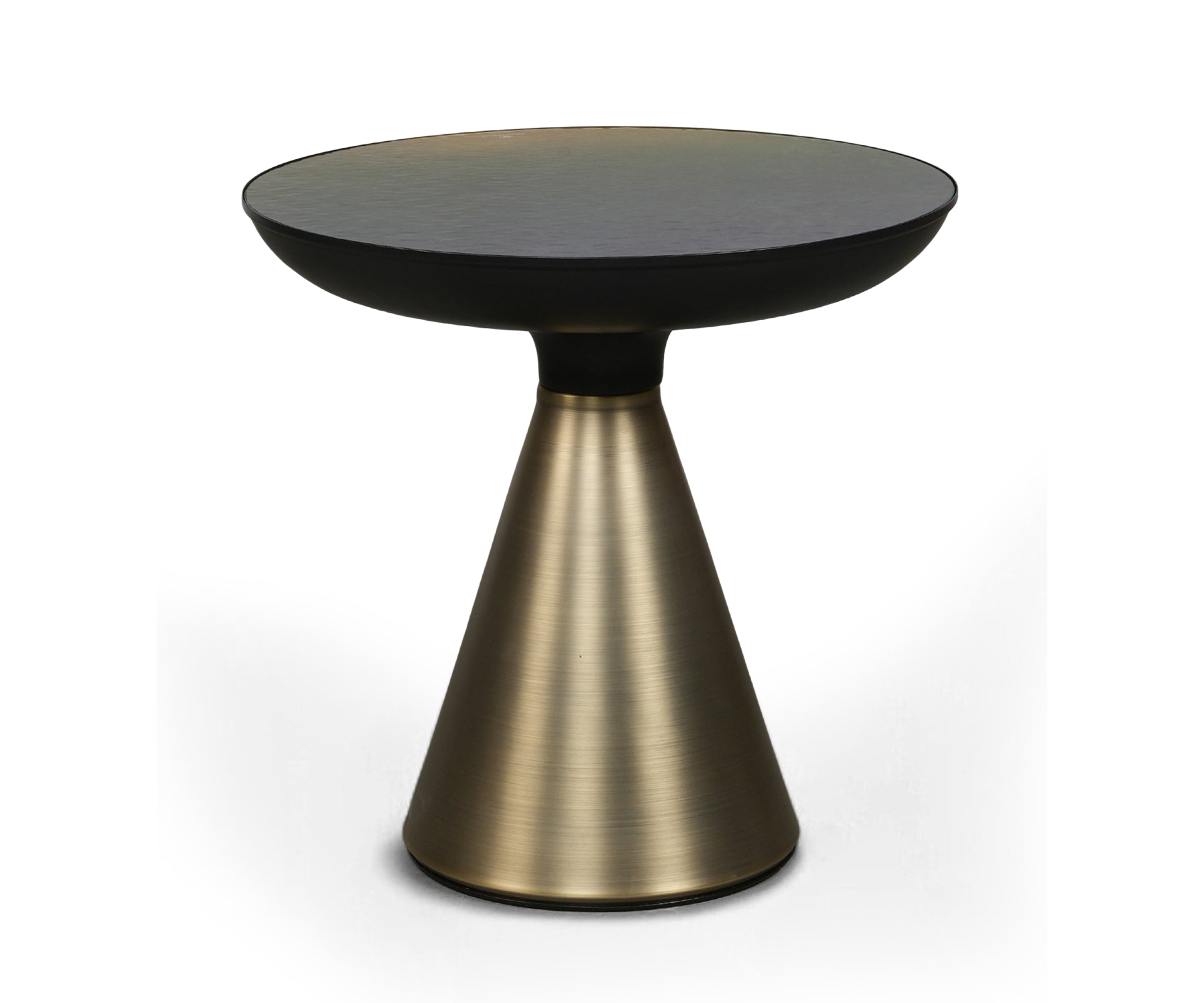 Black Glass Top Brass Nesting Coffee Table Set of 2
