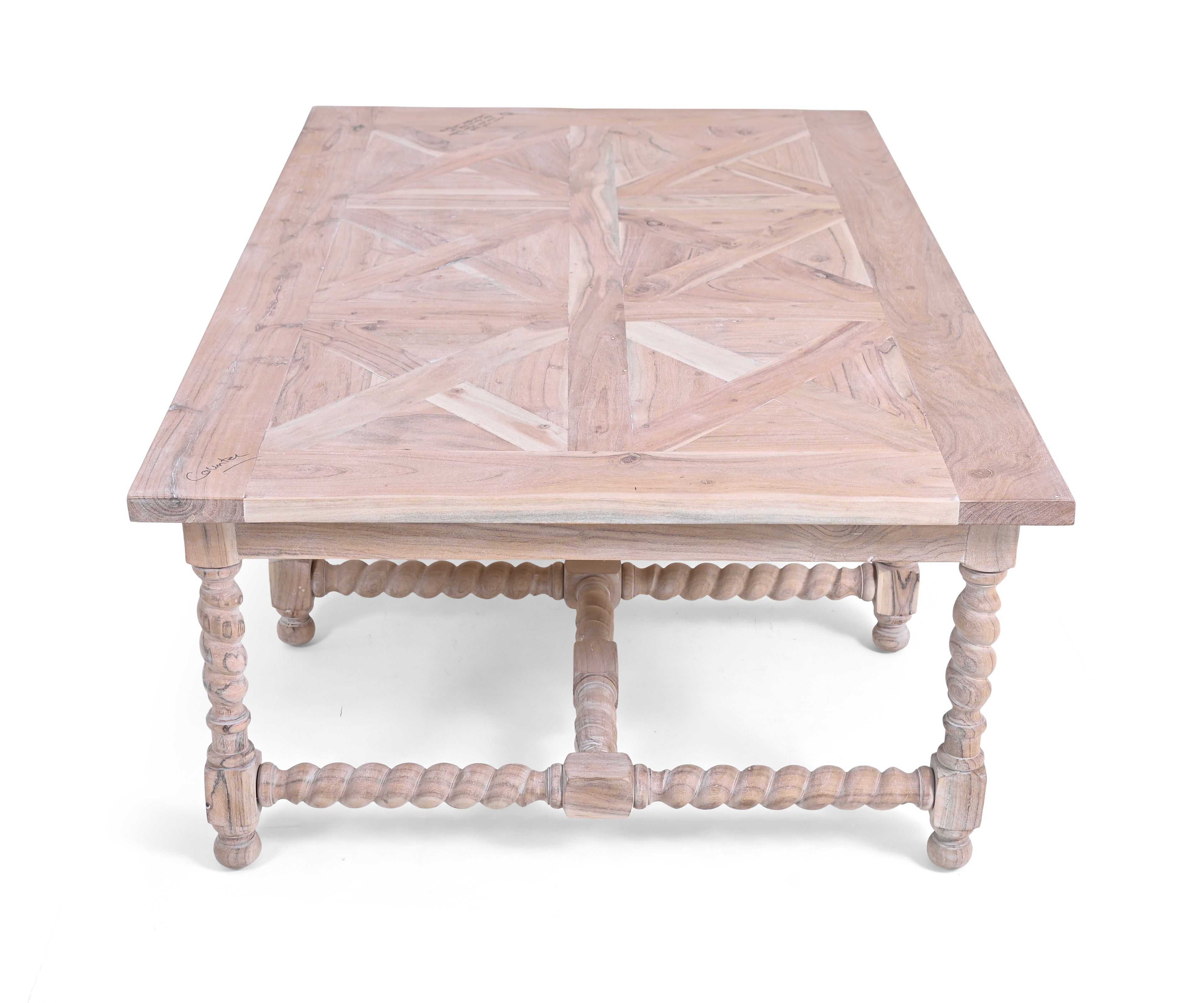 Barley Twist Solid Wood Coffee Table - Pink