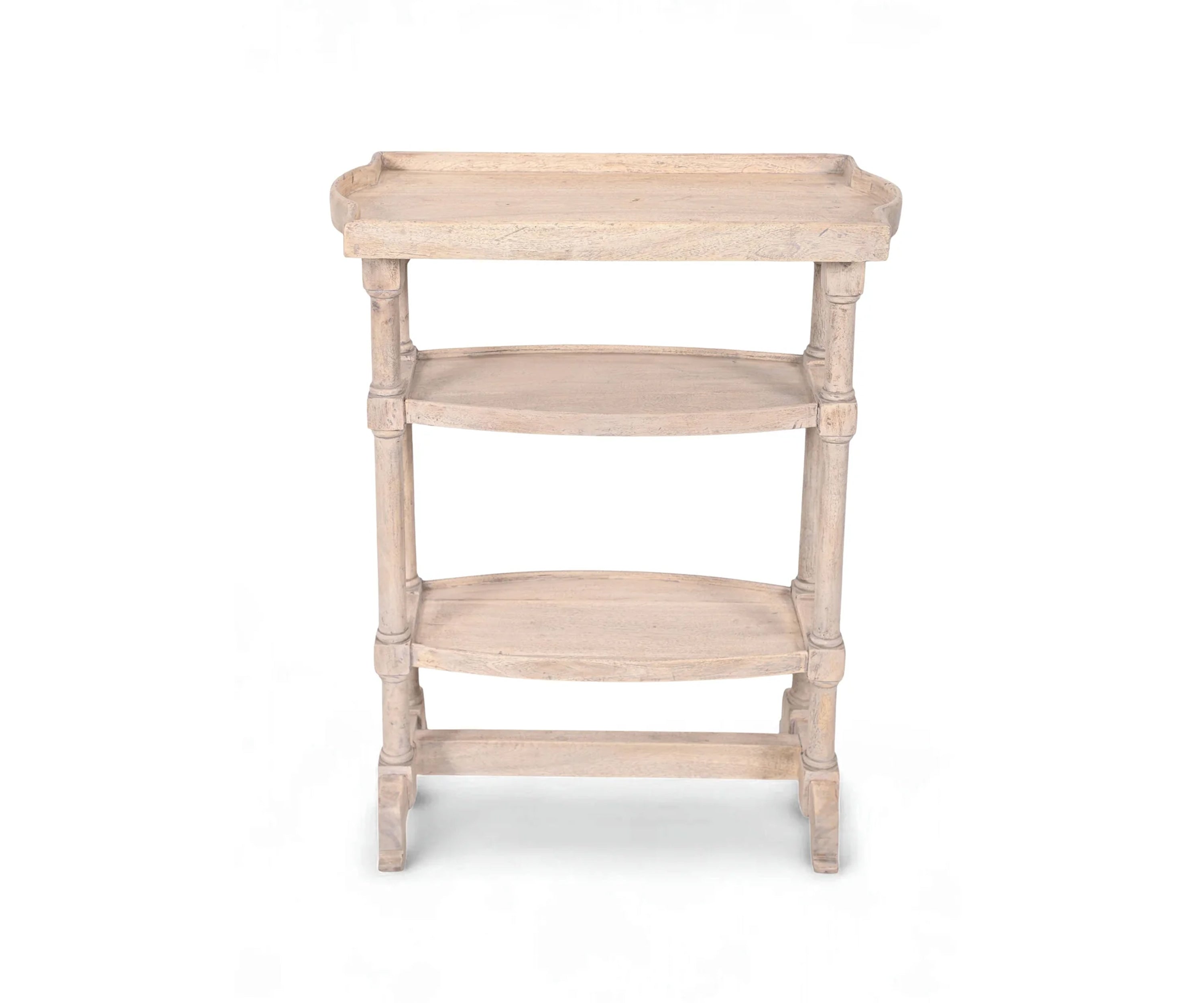 Rustic Solid Wood 3 Tier Tray Top Display Shelf
