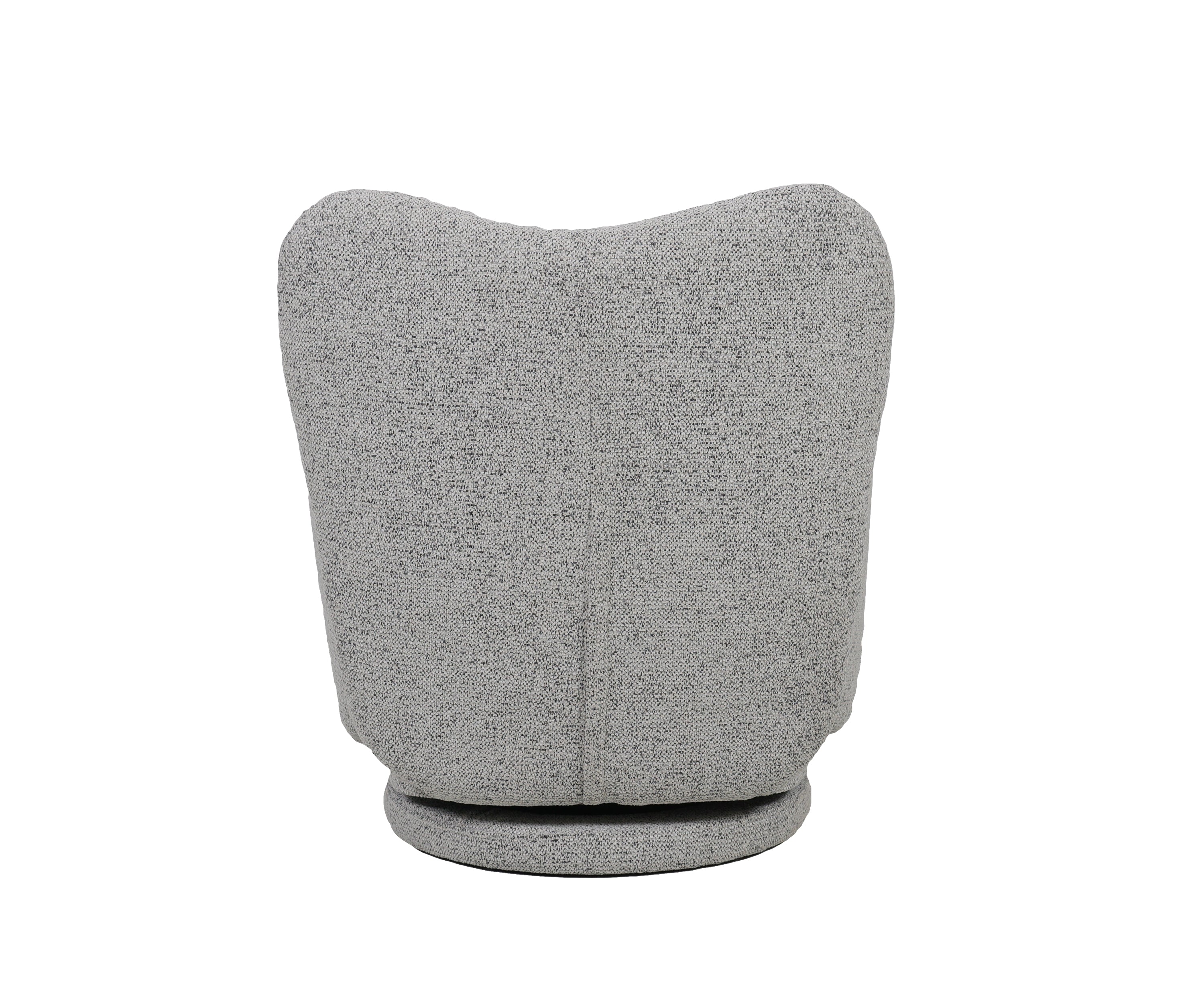 High-Back Swivel Accent Chair in Grey Boucle