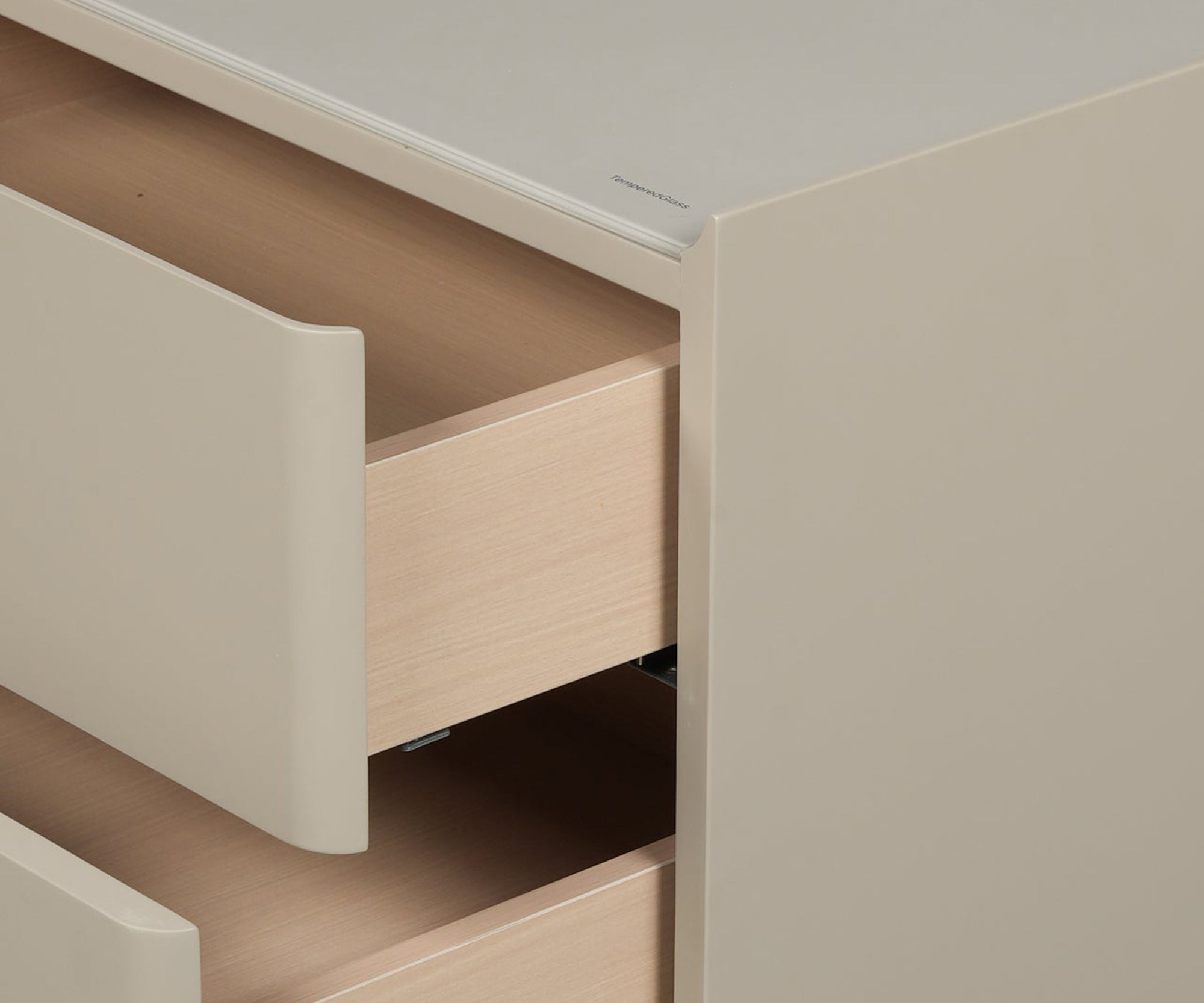 Taupe Cube 3-Drawer Bed Side Table