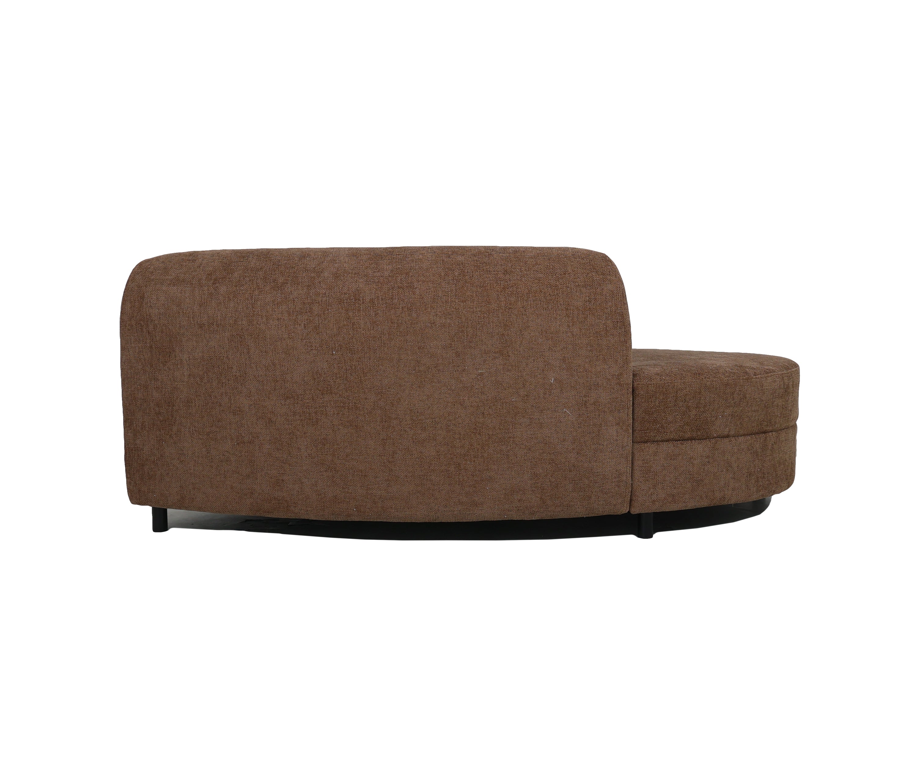 Bouclé Curved Sectional Sofa in Warm Mocha Brown