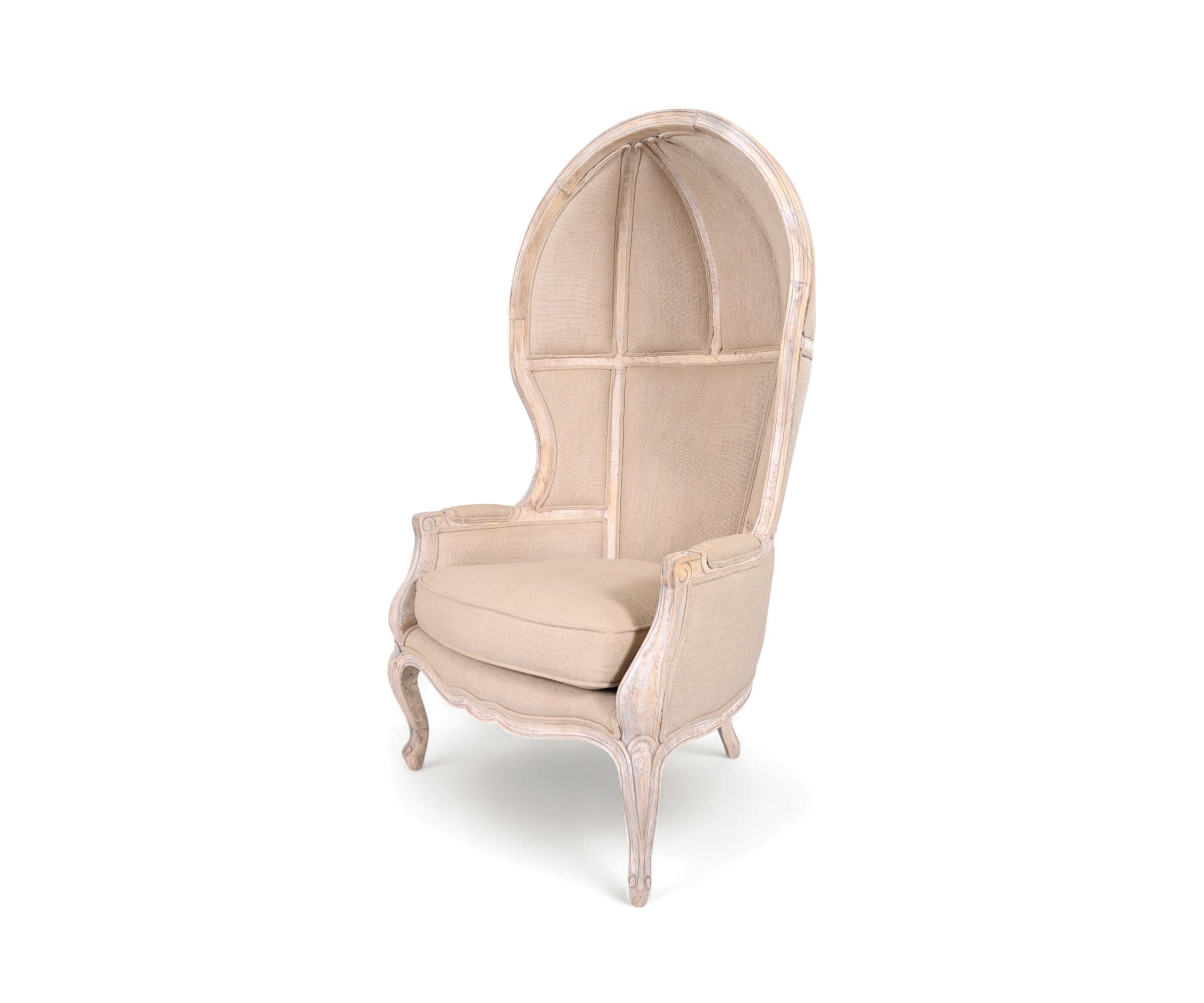 Arched High Back Accent Chair with Curved Legs