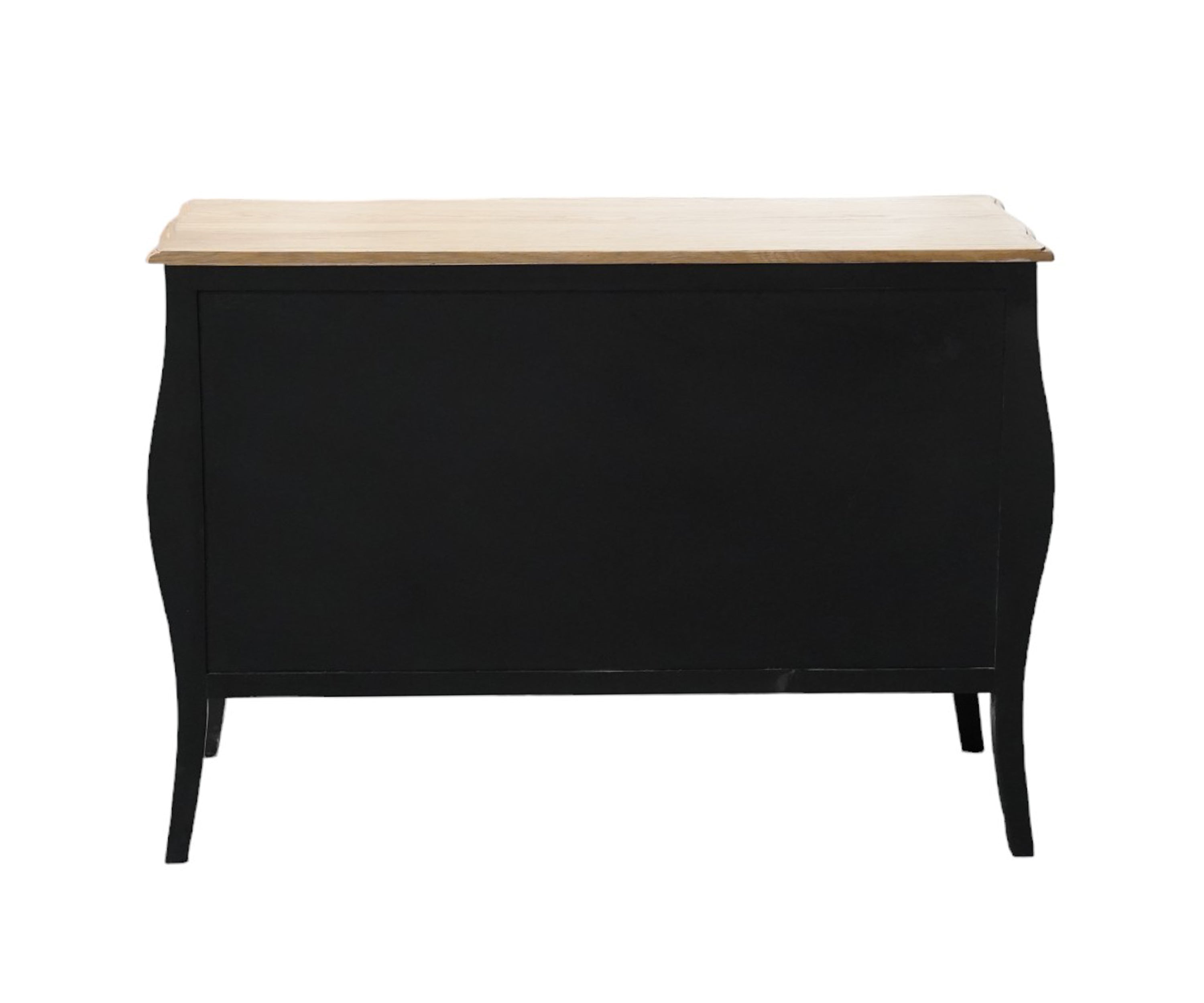 Two-tone Black French Provincial Chest of Drawers with Gold Accents
