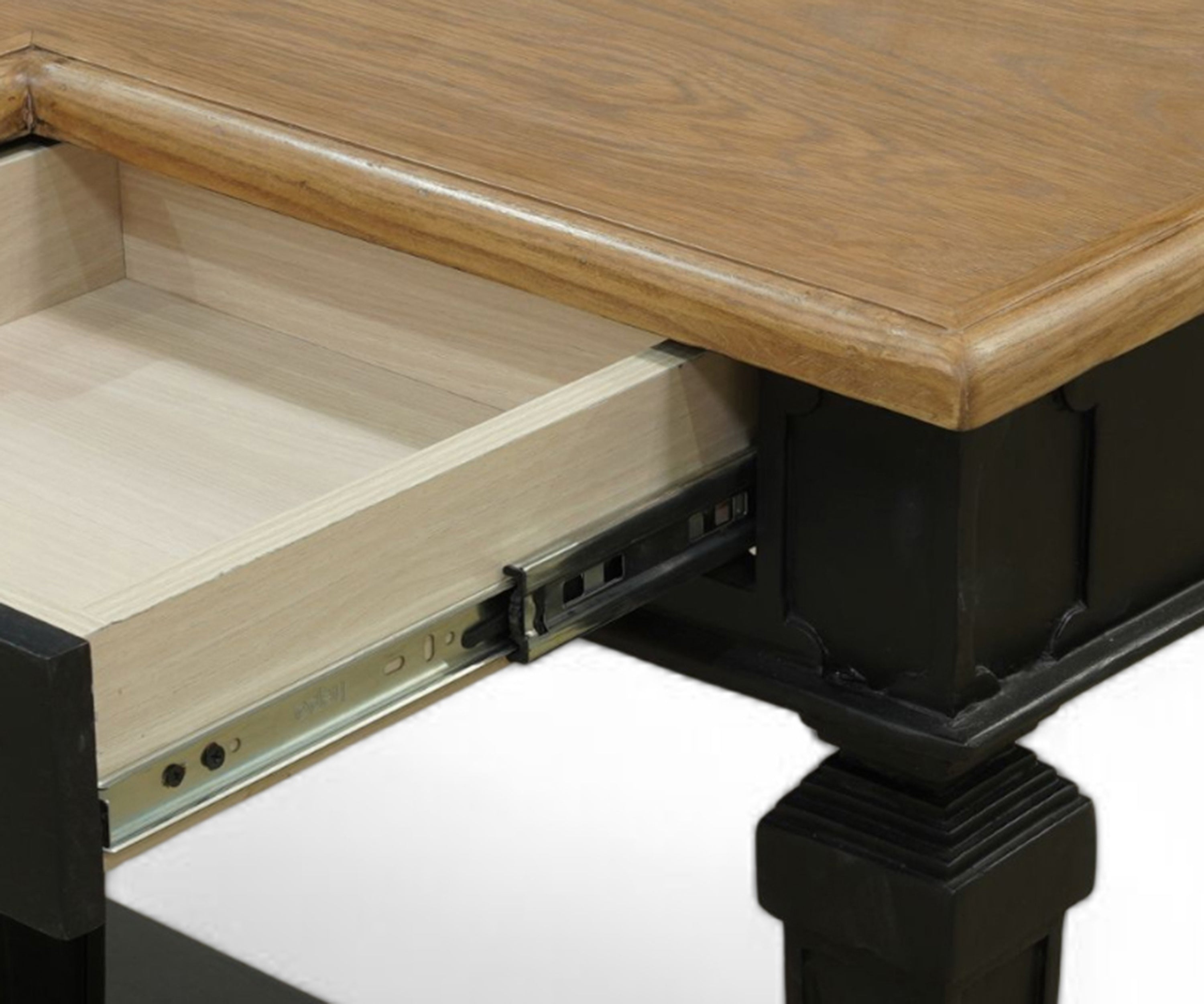 French Style Two-Tone Solid Wood Console Table with 3 Drawers and Shelf
