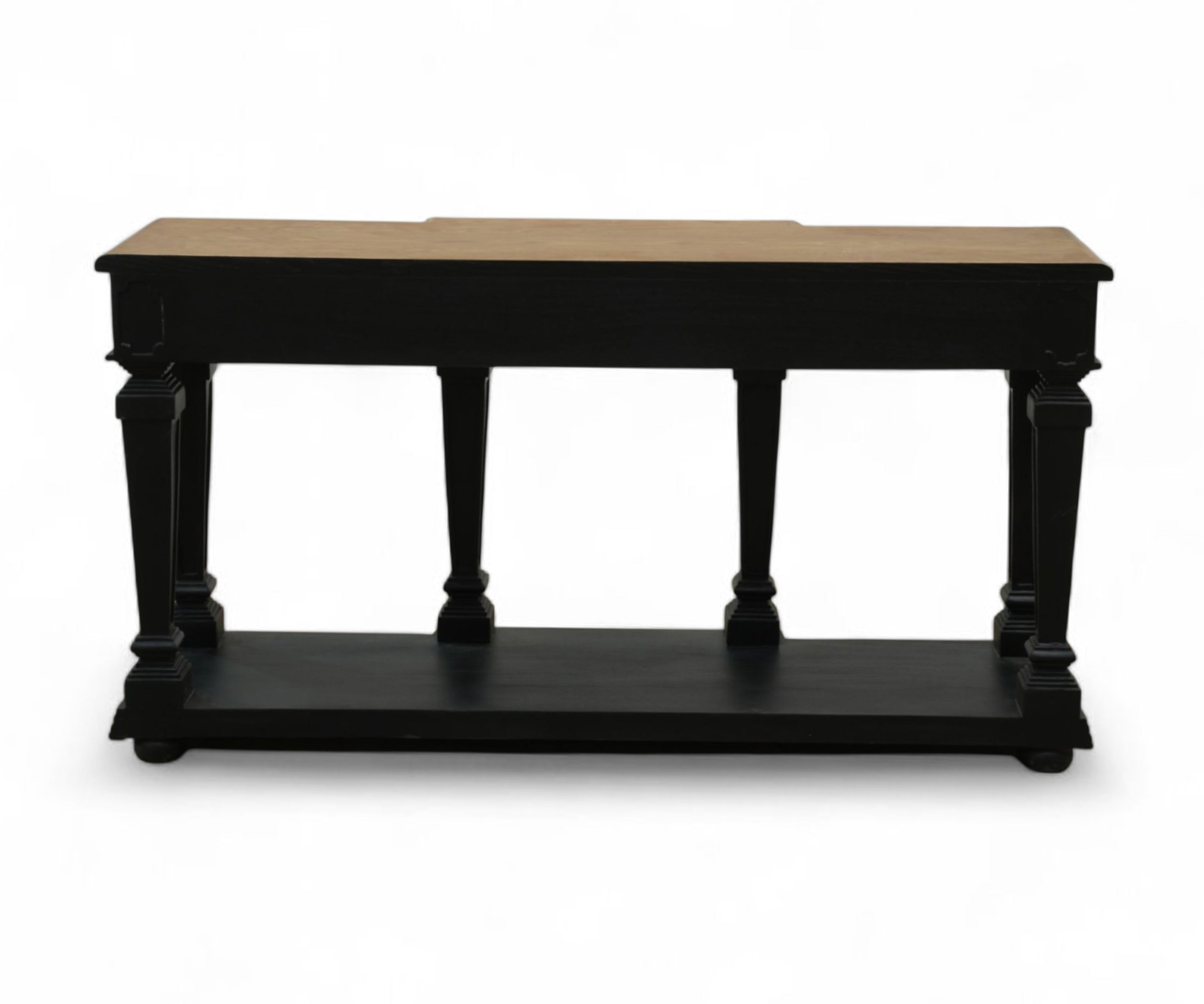 French Style Two-Tone Solid Wood Console Table with 3 Drawers and Shelf