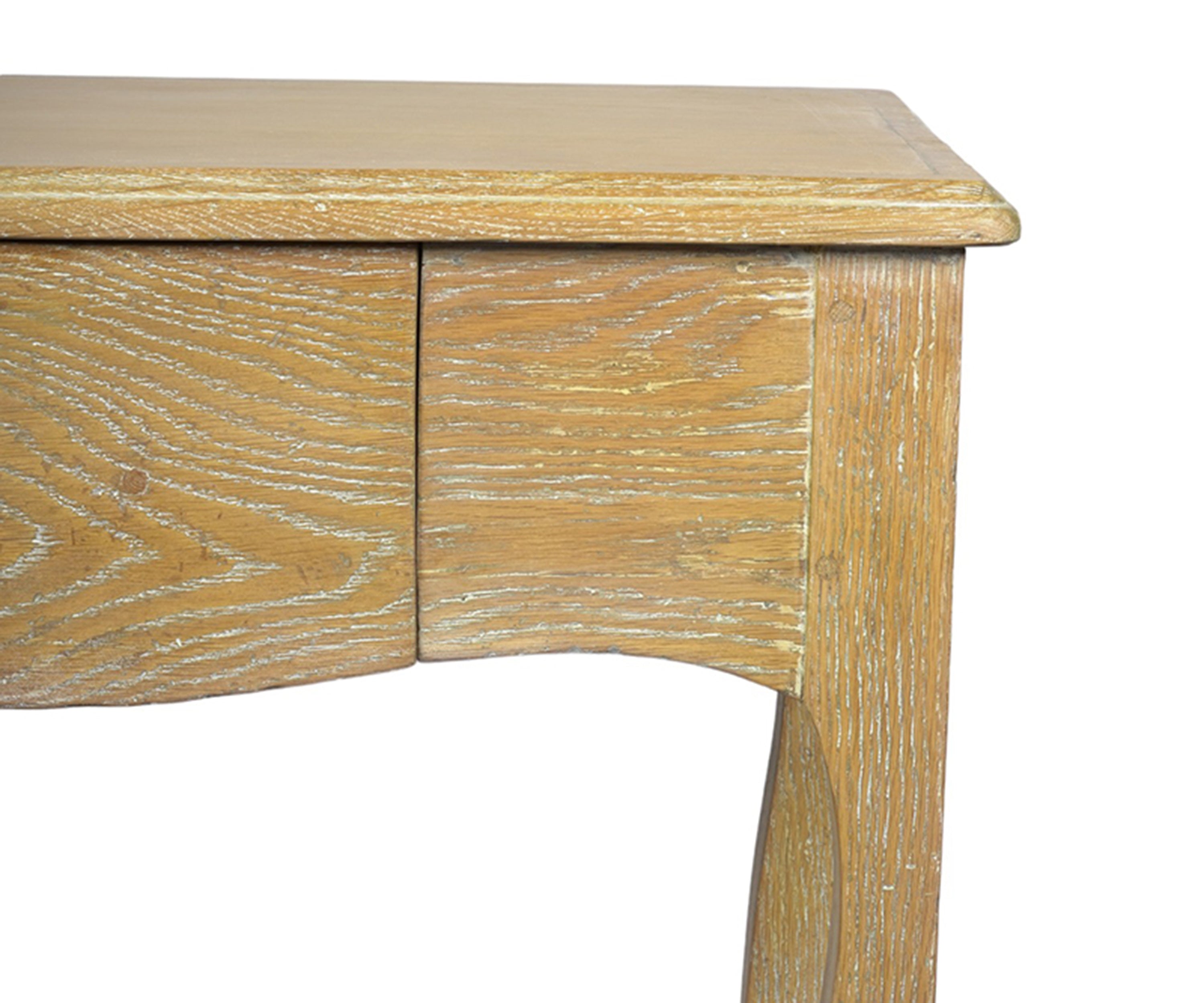 Rectangular Wooden Study Table with Curved Legs