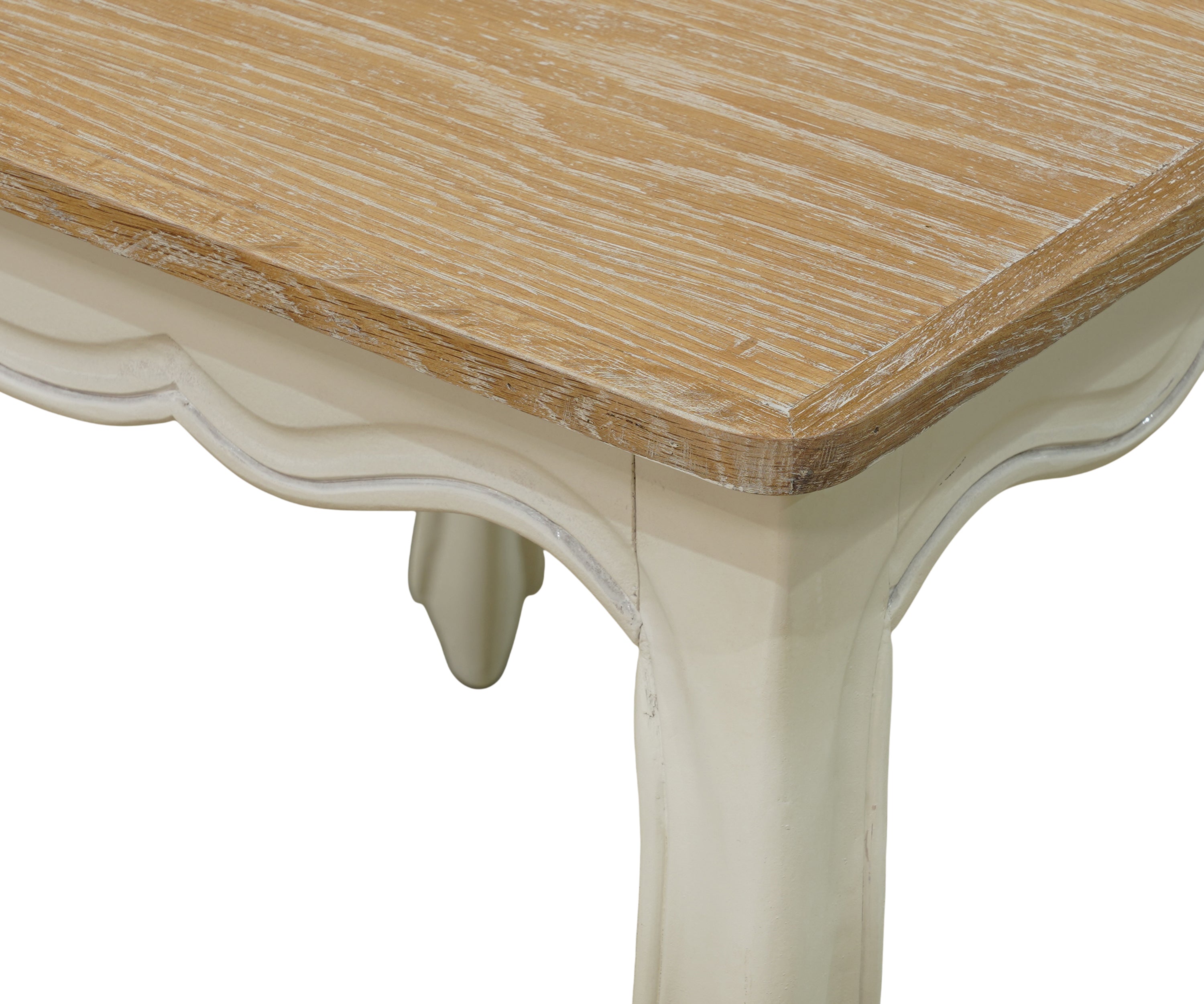 French Country Wooden Side Table with Cabriole Legs