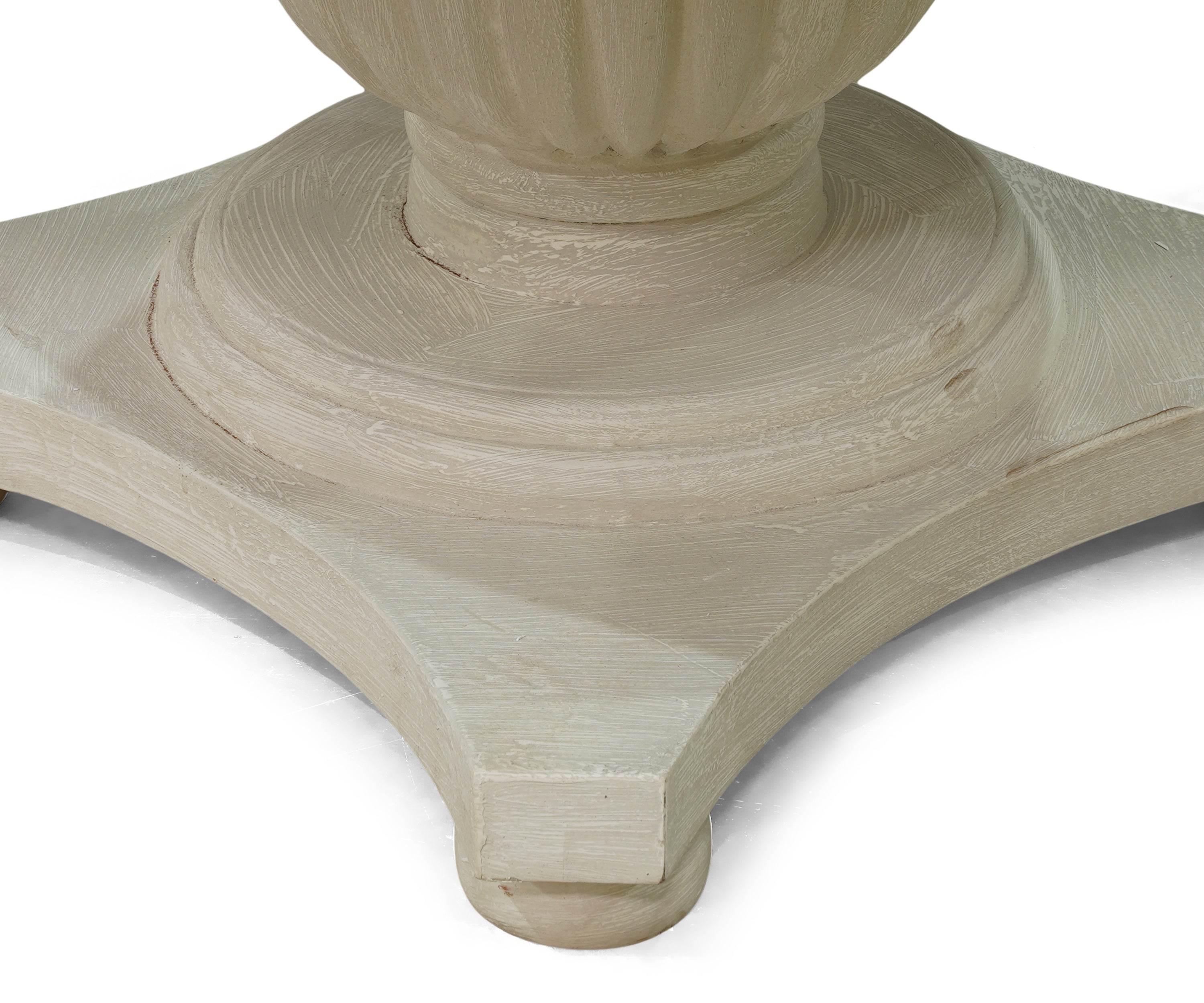Round 4 Seater Dining Table with Carved Pedestal Base